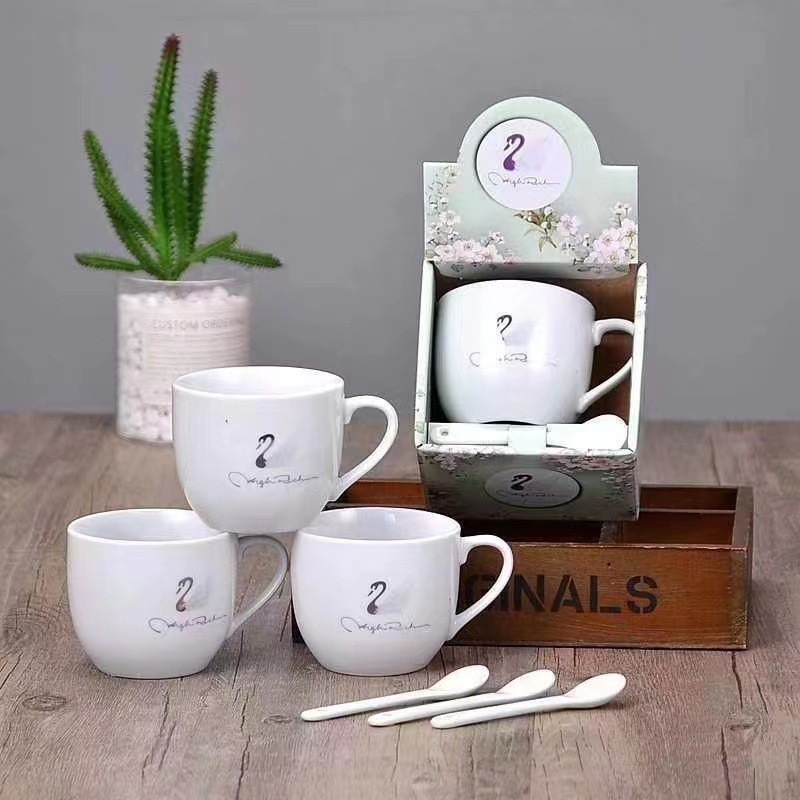 Set cốc sứ thiên nga kèm thìa (Kiện 100 set) 2