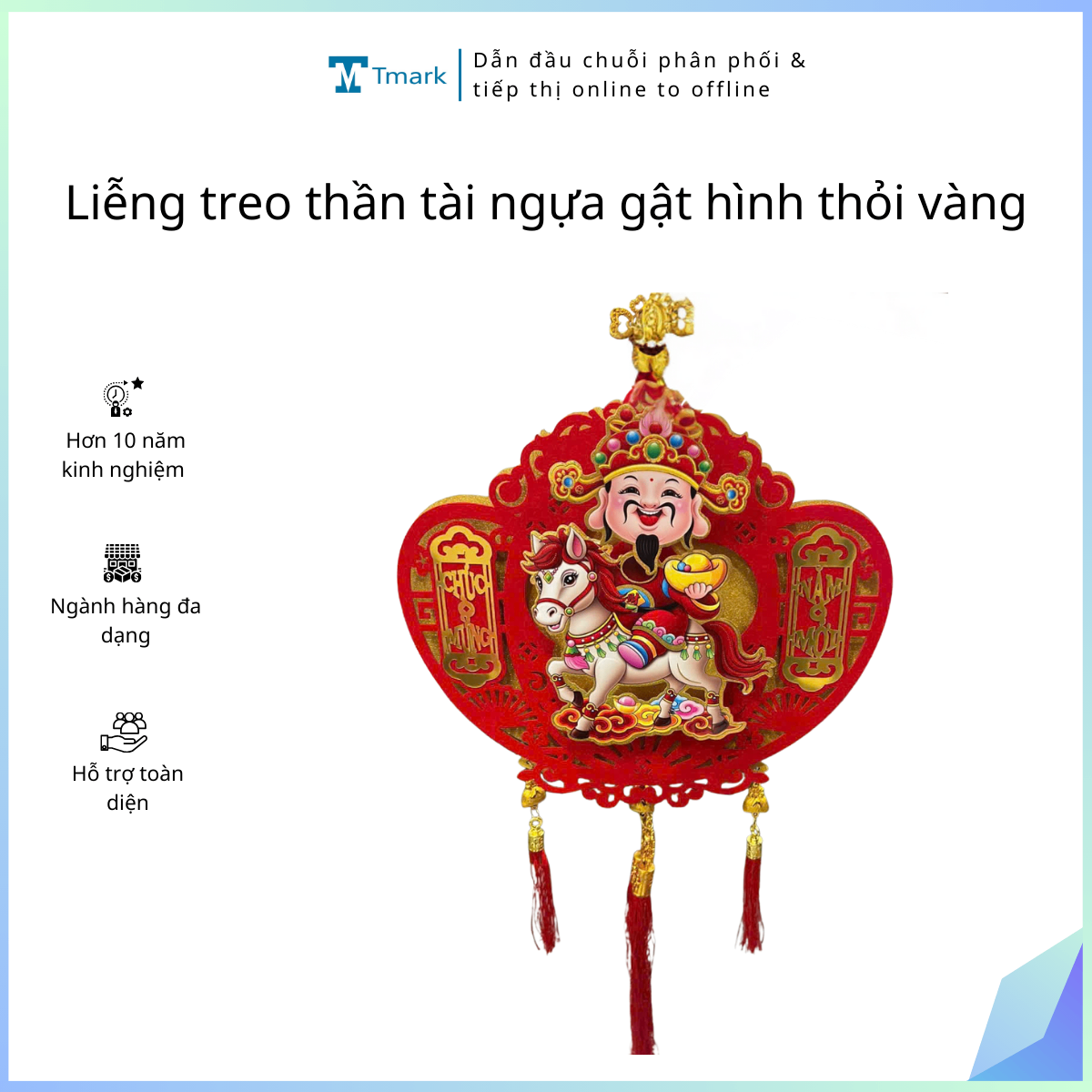 Liễng treo thần tài ngựa gật hình thỏi vàng (Kiện 100 cái)