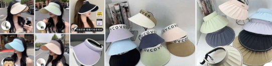 Mũ nửa đầu rộng vành chống nắng cho nữ (Kiện 300 cái) - Bịch 10 cái Tmark 2