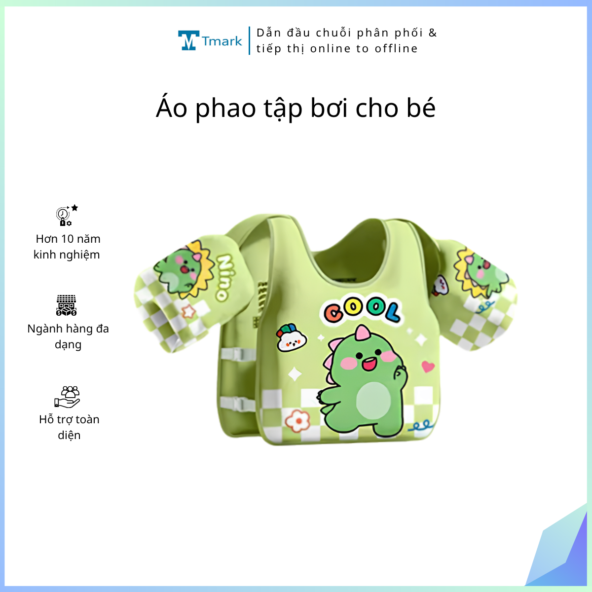 Áo phao 50CM ABC bằng nhựa, cho trẻ em từ 3 tuổi trở lên. Mới 100%.
