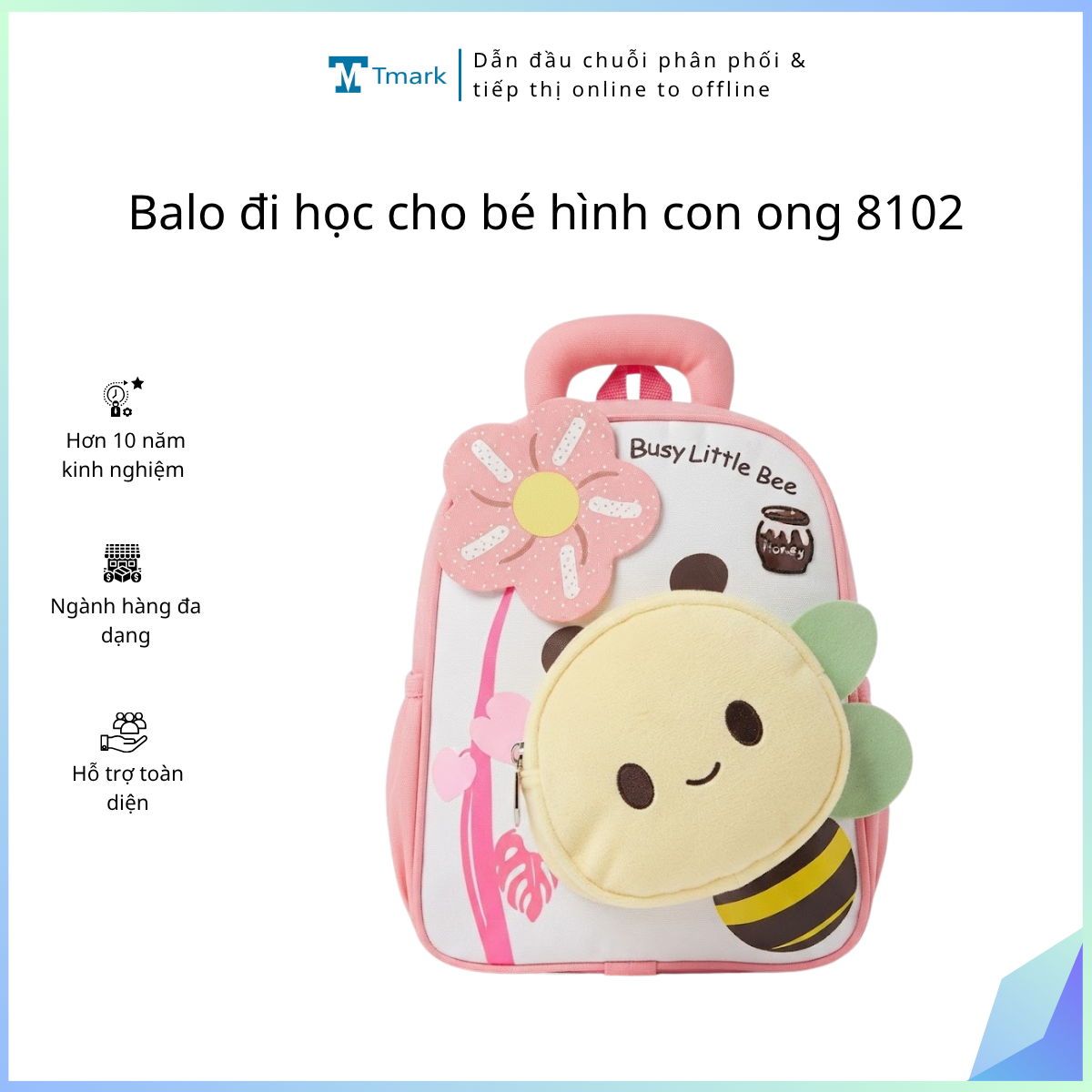 Balo đi học cho bé hình con ong 8102 (Kiện 20 cái)