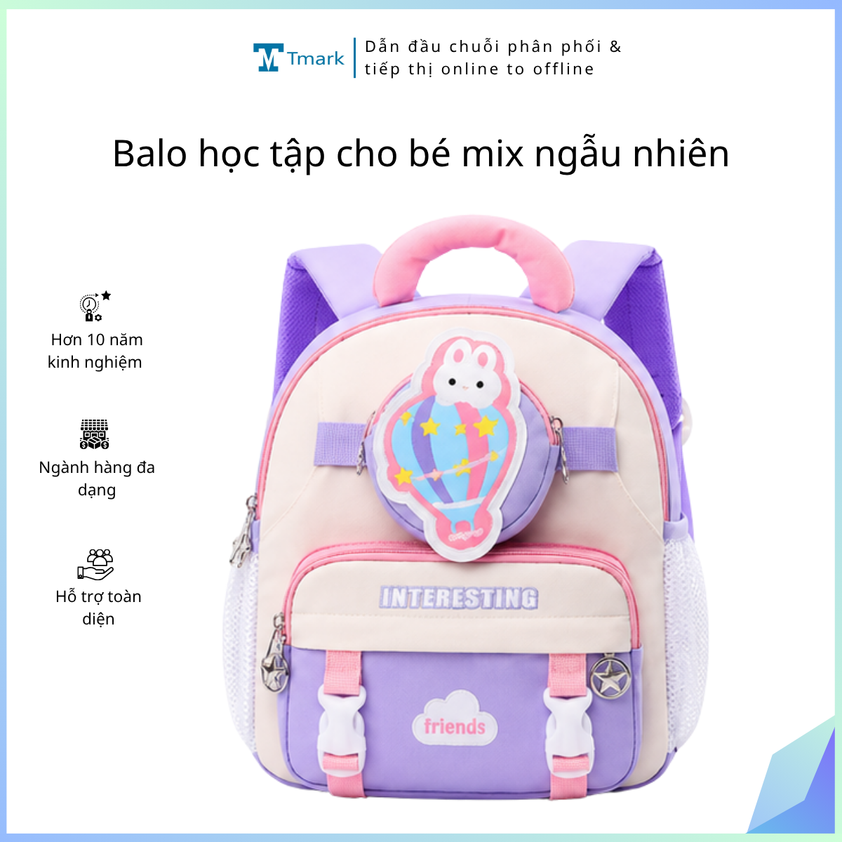 Balo học tập cho bé mix ngẫu nhiên ( Kiện 100 cái)