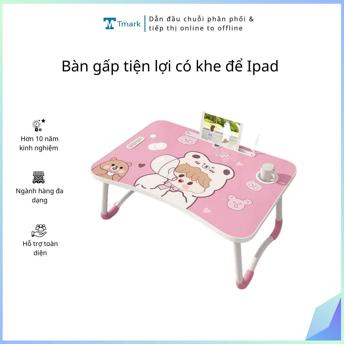 Bàn Gấp Tiện Lợi Có Khe Để Ipad mẫu ngẫu nhiên (Kiện 10 Cái)