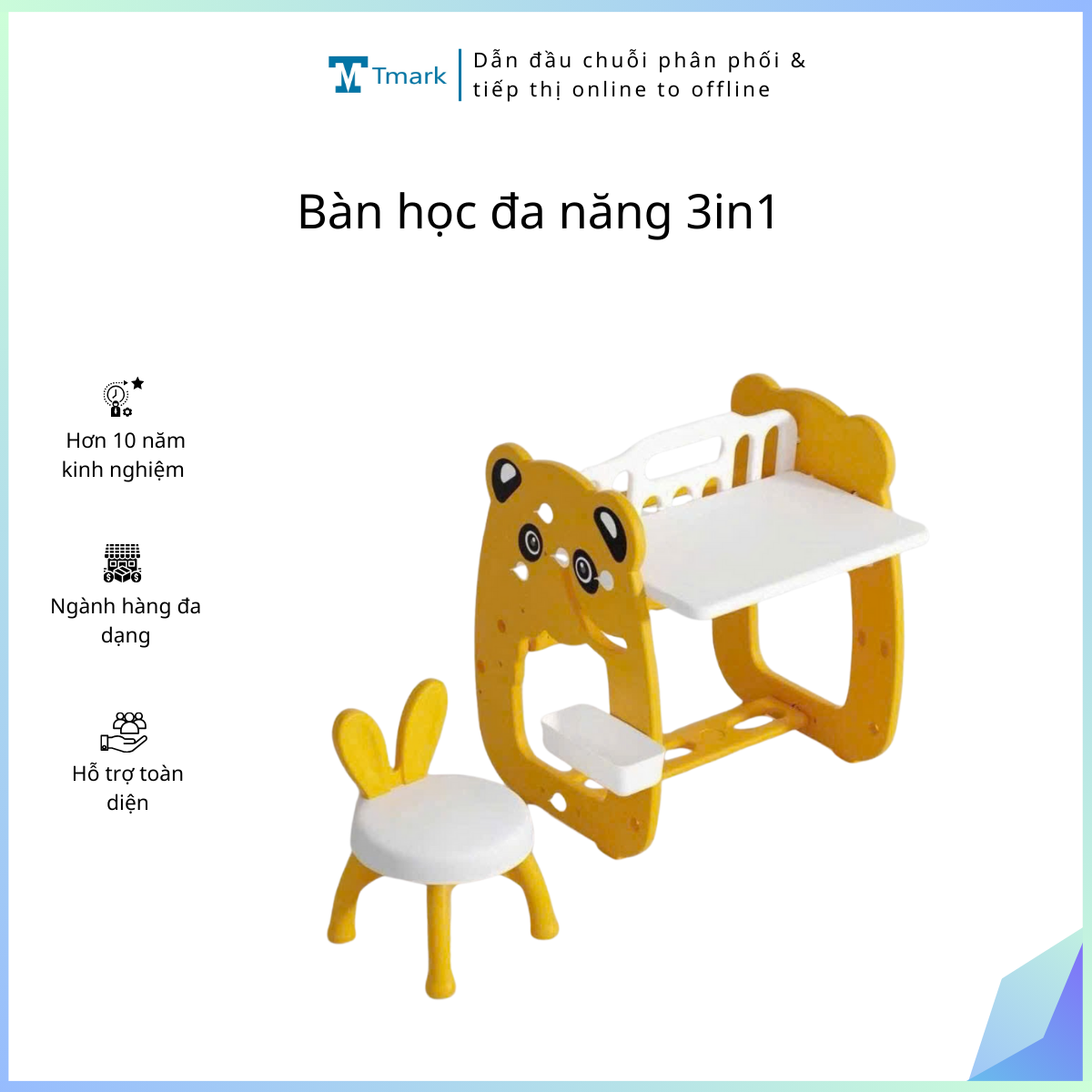 Bàn học đa nặng 3in1 (Kiện 5 cái)