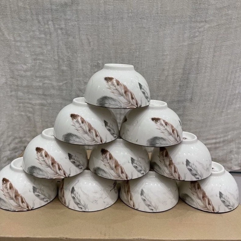 Set 6 bát sứ ăn cơm hoa văn (Kiện 120 cái) 2