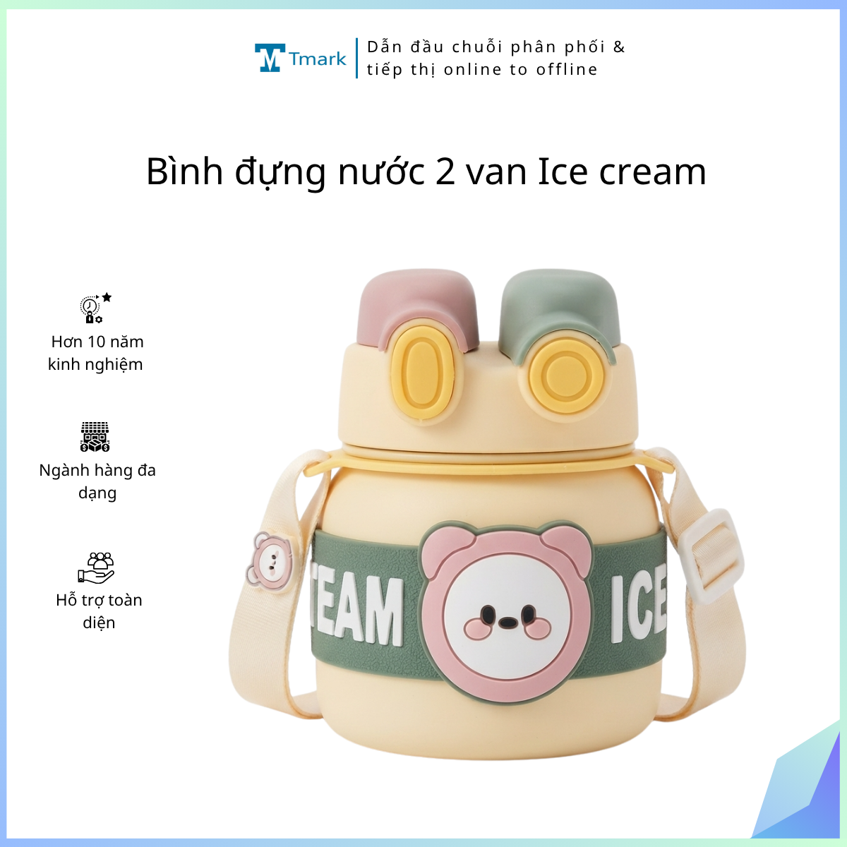Bình đựng nước 2 van Ice cream (Kiện 54 cái)