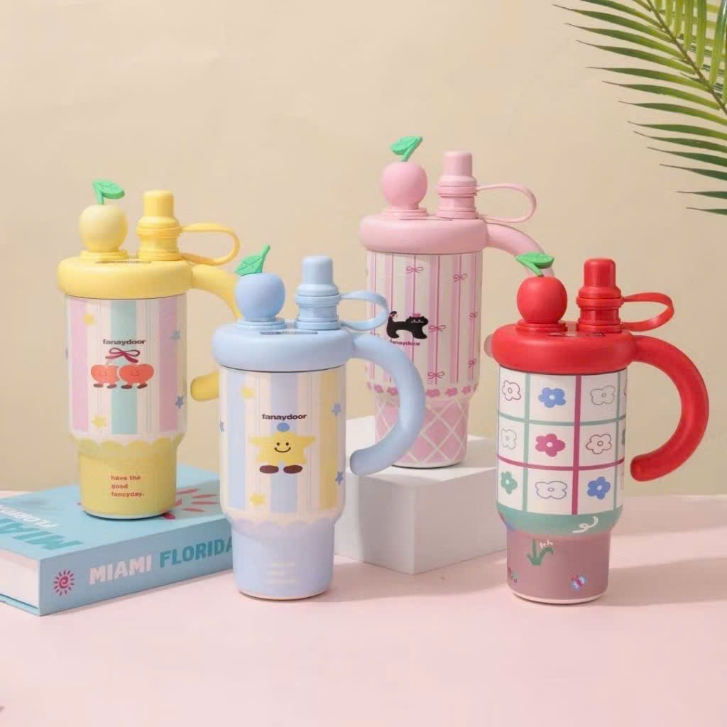 Bình inox quai cầm charm táo 800ml (kiện 40 cái) 2