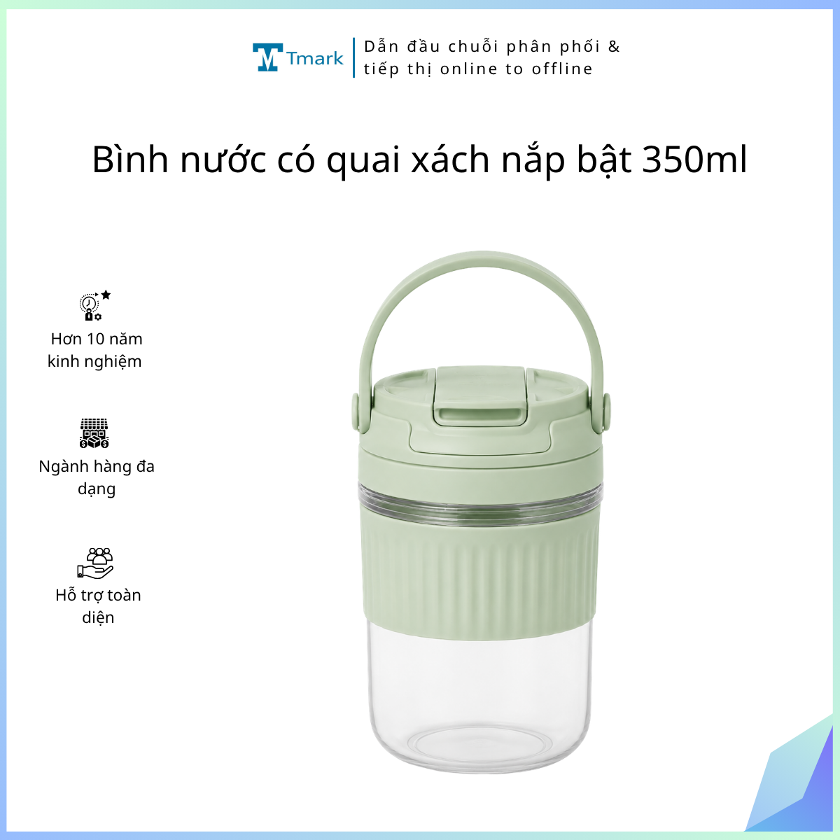 Bình nước có quai xách nắp bật 350ml ( Kiện 70 cái)