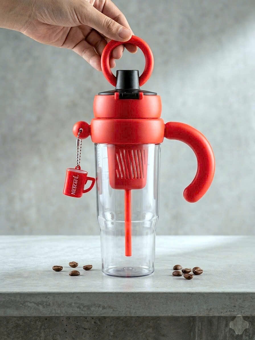 Bình nước tay cầm có ống hút 1200ml (Kiện 24 cái) 2