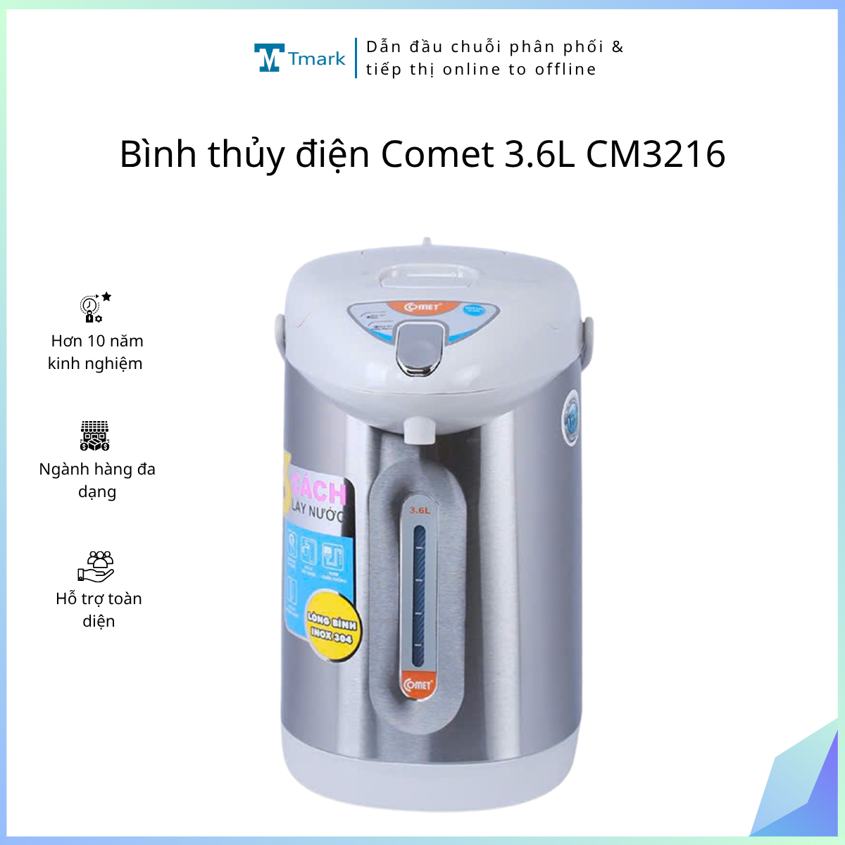 Bình thủy điện Comet 3.6L CM3216 (Kiện 6 cái)