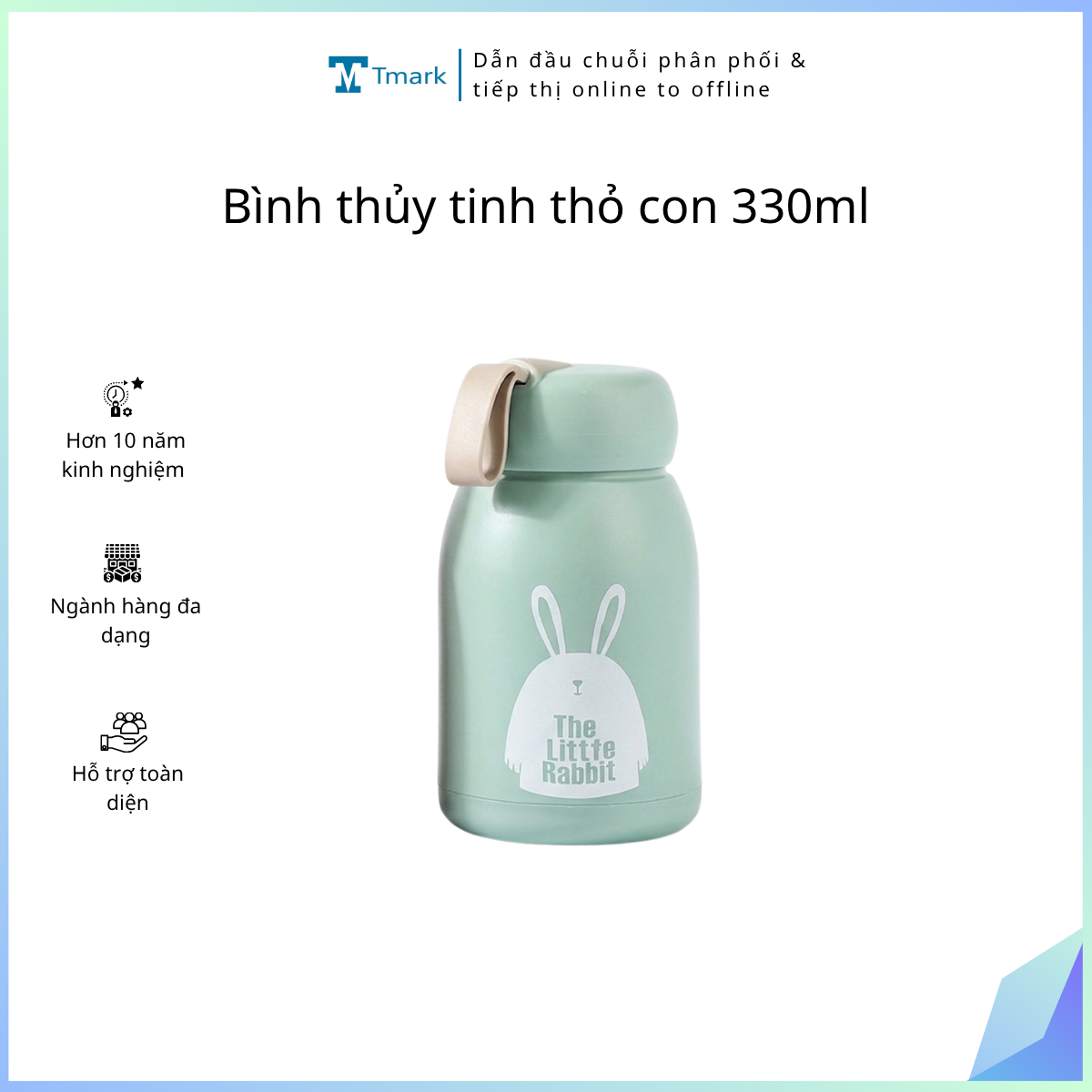 Bình thủy tinh thỏ con 330ml (Kiện 100 cái)