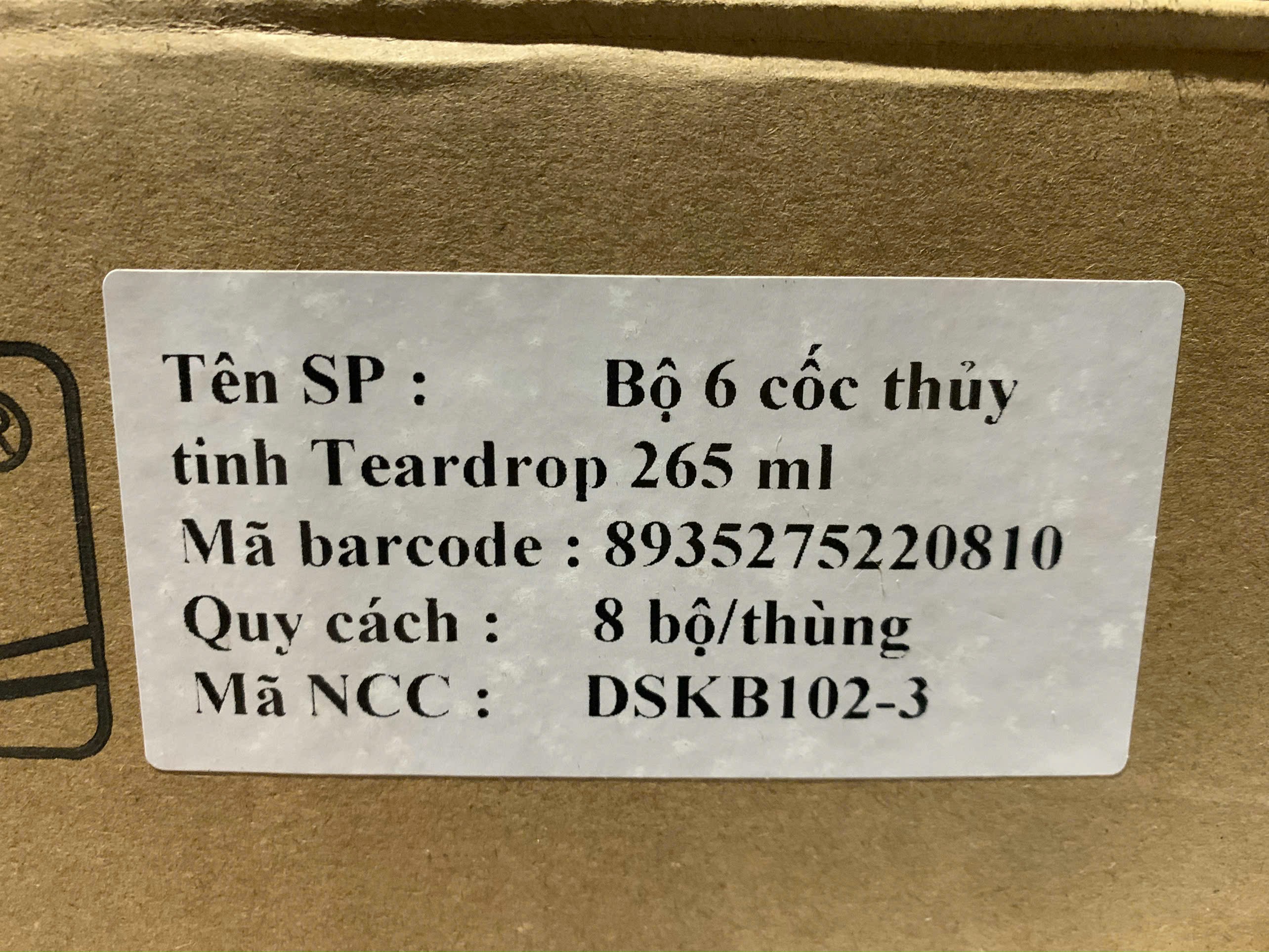 Bộ 6 cốc thủy tinh Teardrop 265 ml 4