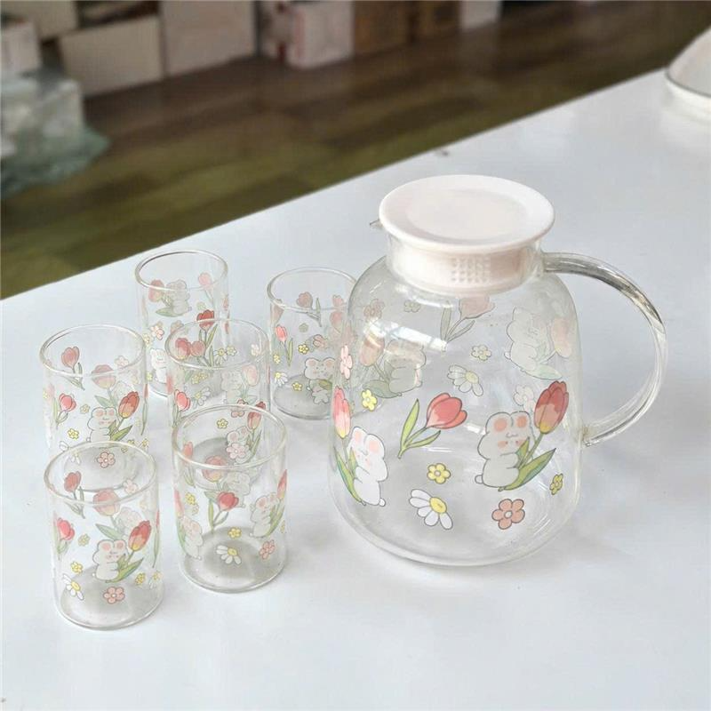 Bộ bình cốc gấu hoa ( Kiện 12 bộ) 2