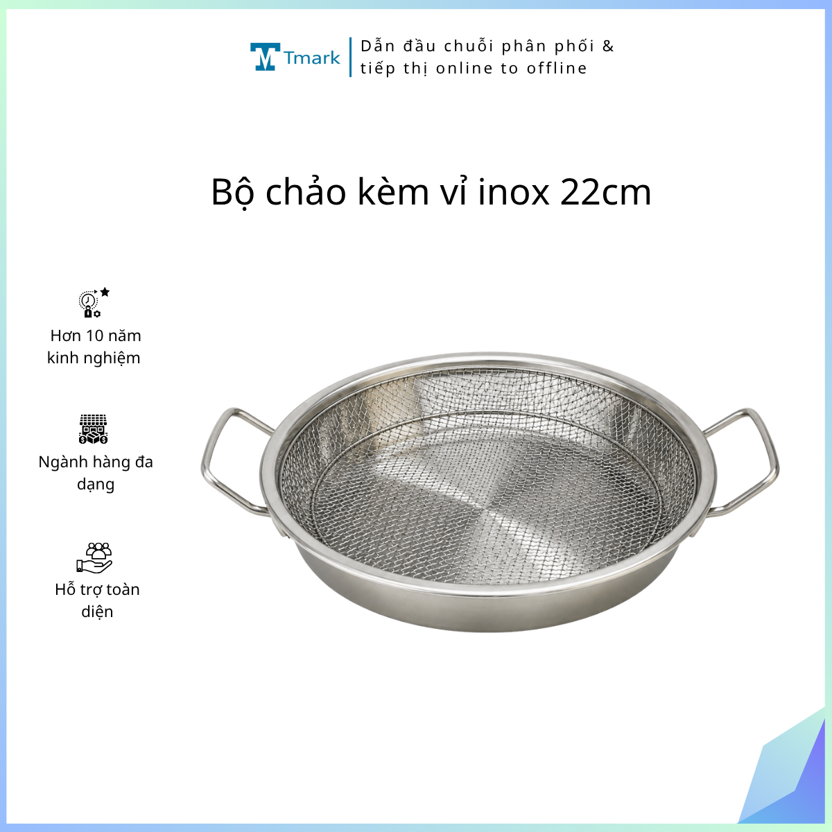 Bộ chảo kèm vỉ inox 22cm (Kiện 200 bộ)