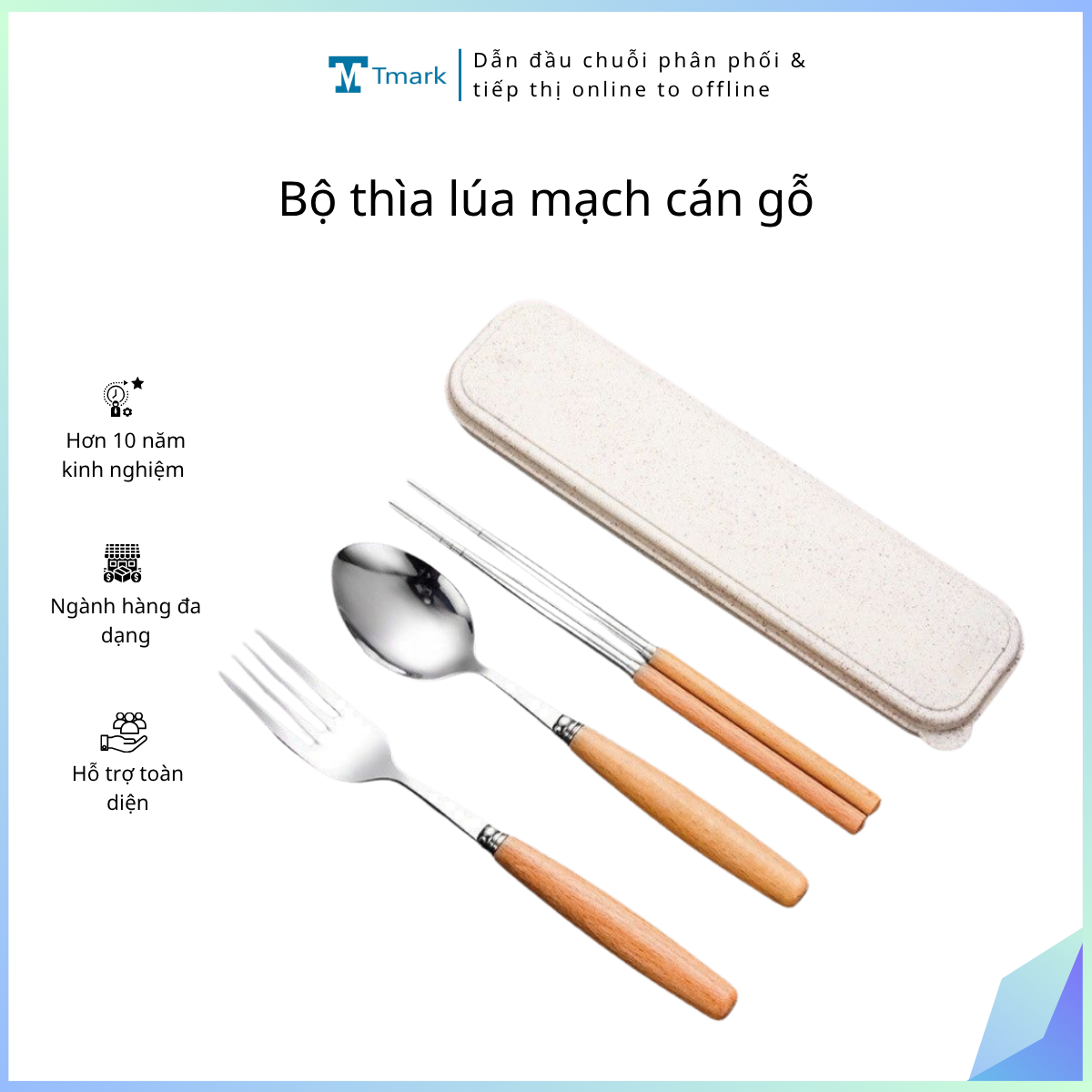Bộ thìa lúa mạch cán gỗ (Kiện 200 bộ)