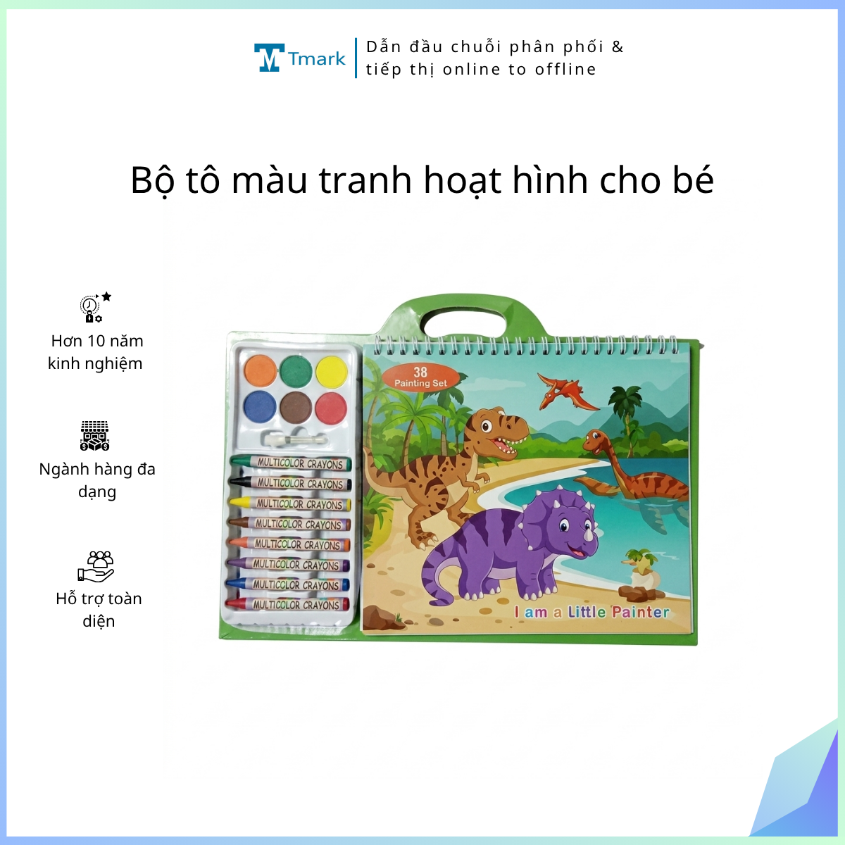 Bộ tô màu tranh hoạt hình cho bé (Kiện 100 cái)