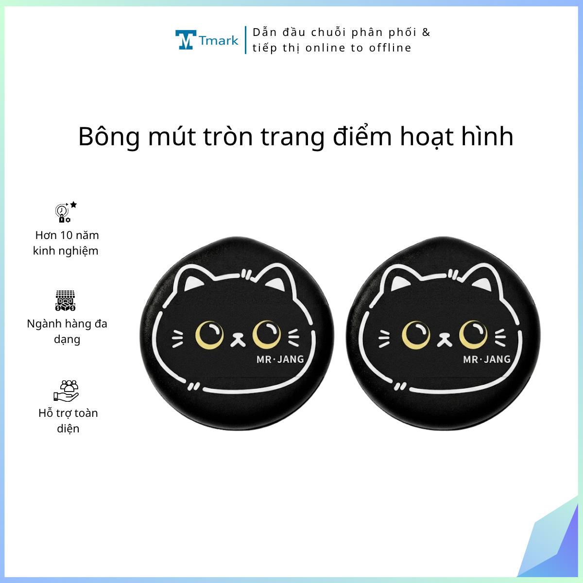 Bông mút tròn trang điểm hoạt hình (Kiện 200 cái - L50)