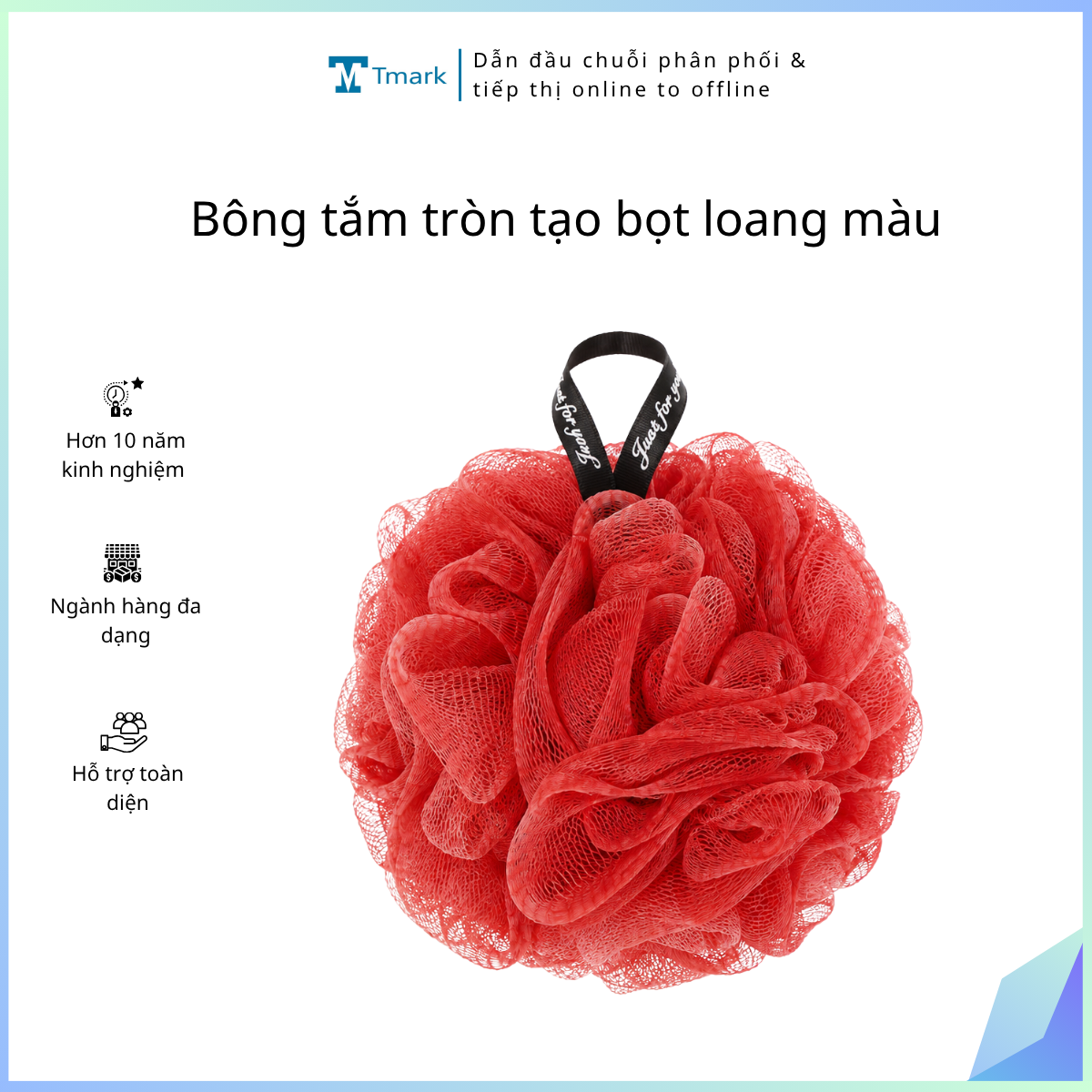 Bông tắm tròn tạo bọt loang màu (Kiện 250 cái)