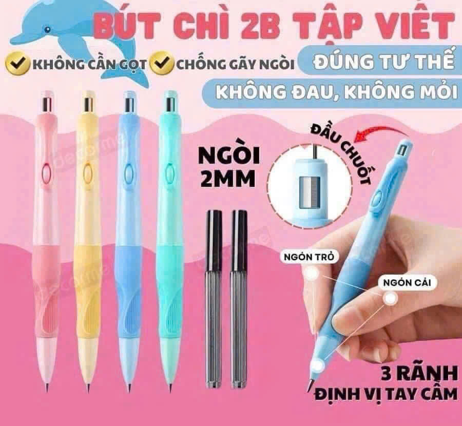Hộp 40 cây bút chì 2B tập viết ngòi 2mm (kiện 24 hộp) 2