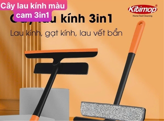 Cây lau kính màu cam 3in1 (Kiện 160 cái)
