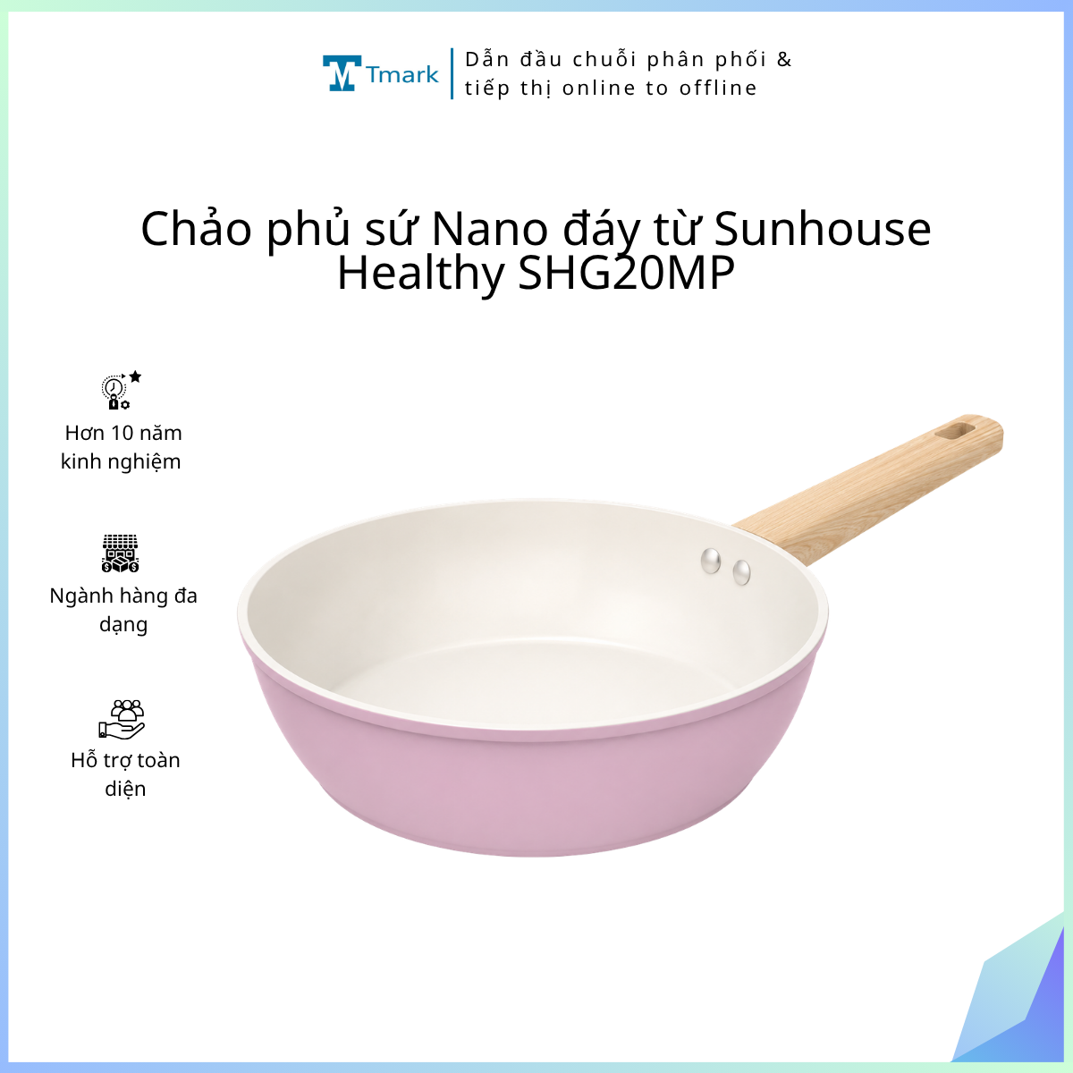 Chảo phủ sứ Nano đáy từ Sunhouse Healthy SHG20MP