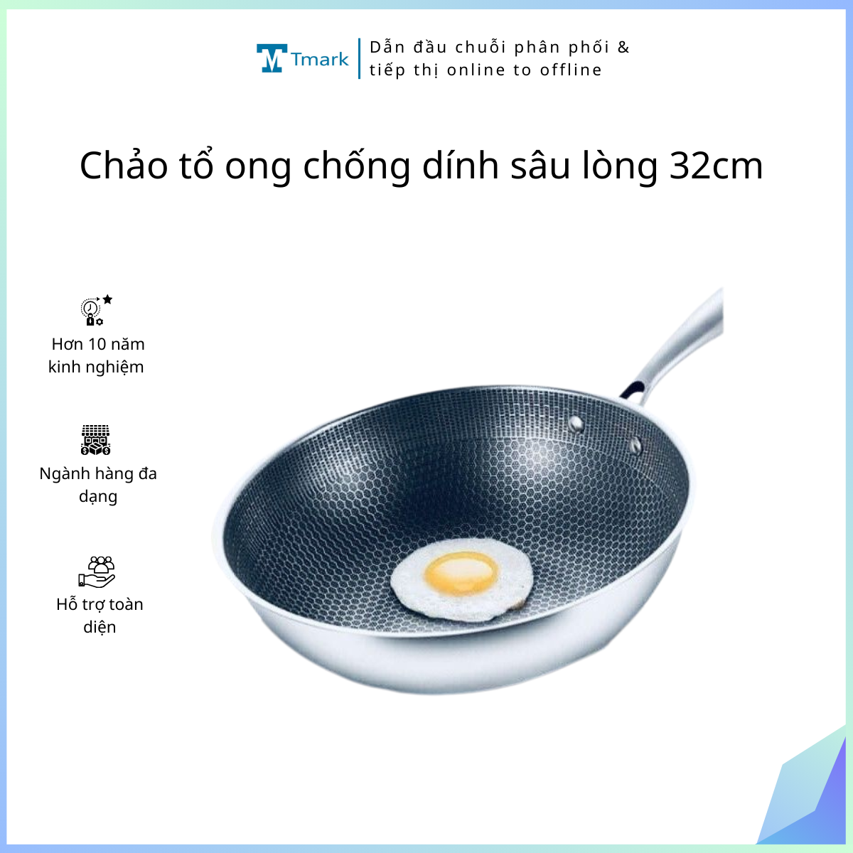Chảo tổ ong chống dính Tmark sâu lòng 32cm (Kiện 15 cái)
