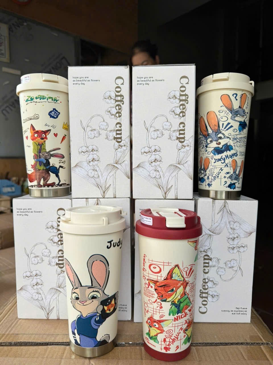 Cốc giữ nhiệt họa tiết hình cáo mix mẫu (Kiện 50 cái) 2