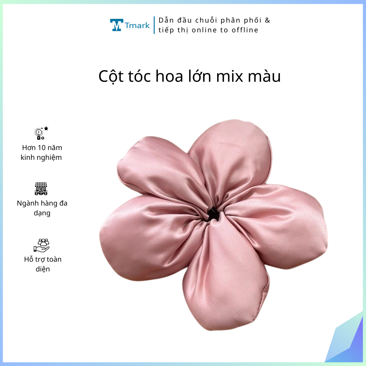 Cột tóc hoa lớn mix màu (Kiện 20 cái)