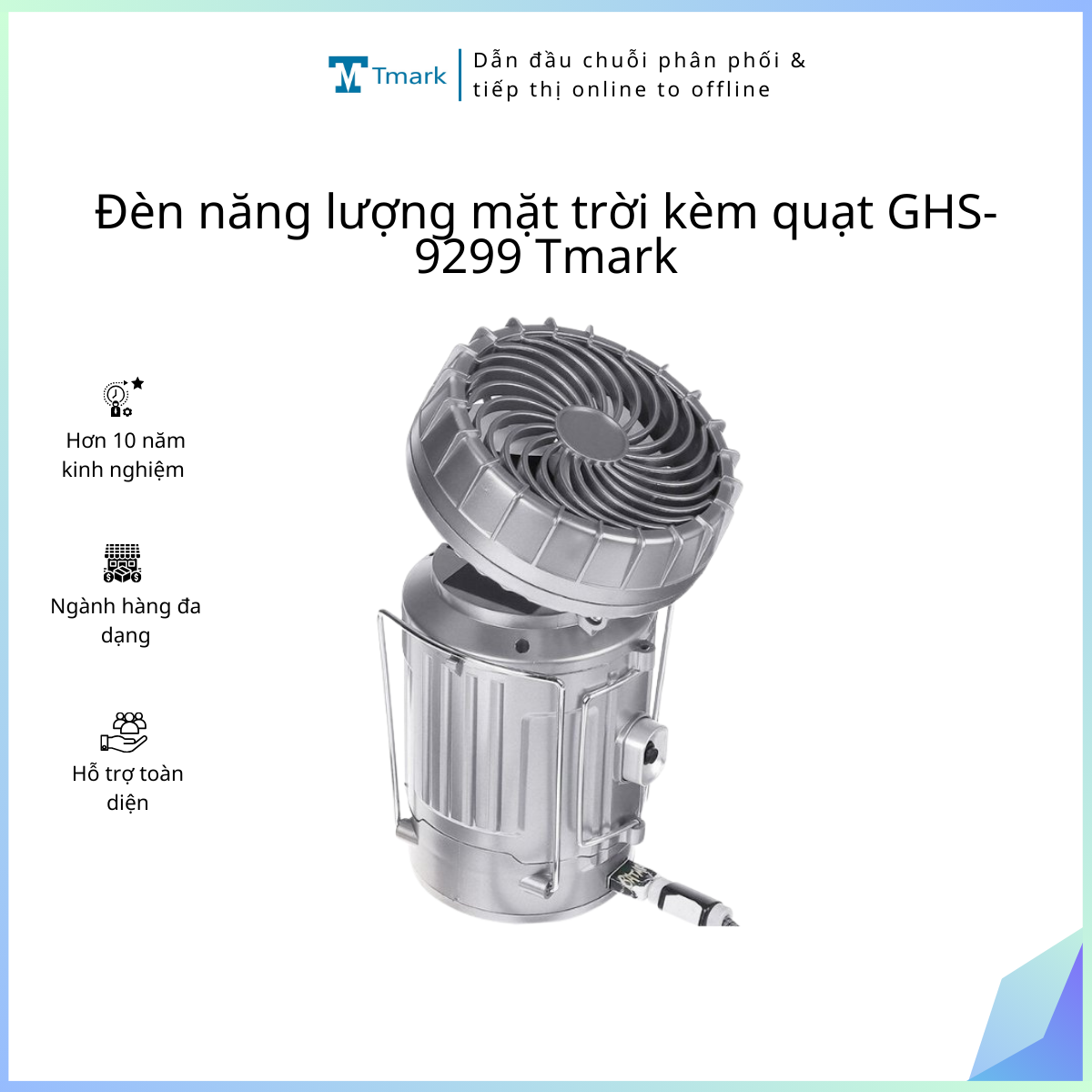 Đèn năng lượng mặt trời kèm quạt GHS-9299 Tmark (Kiện 60 cái)