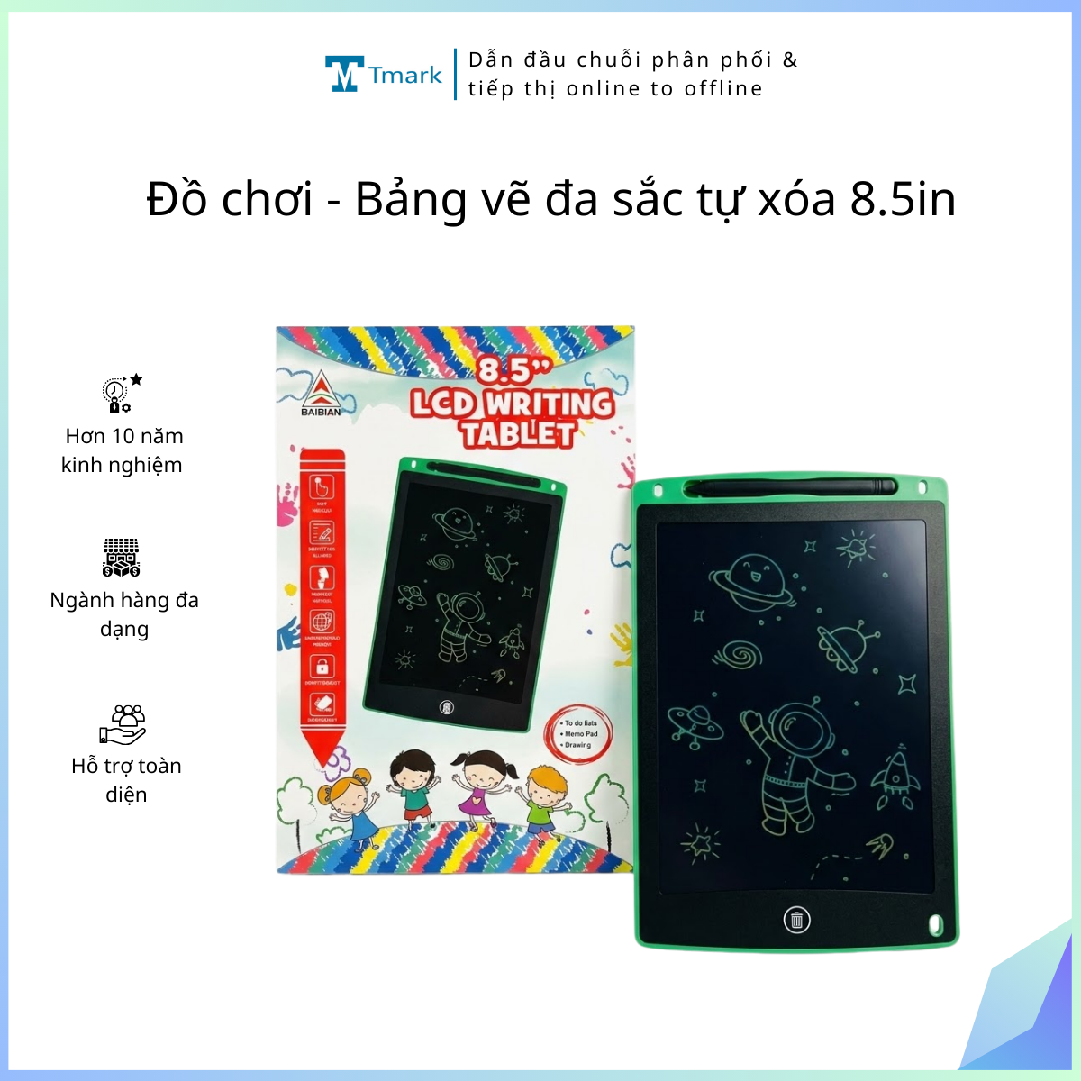 Đồ chơi - Bảng vẽ đa sắc tự xóa 8.5in (Kiện 200 cái)
