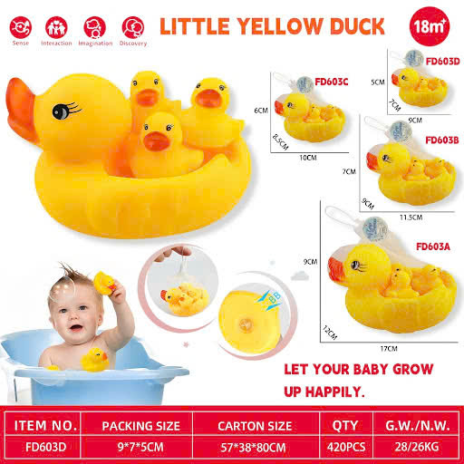 Đồ chơi - Đàn vịt thả bồn tắm chút chít cho bé (kiện 150c) 2