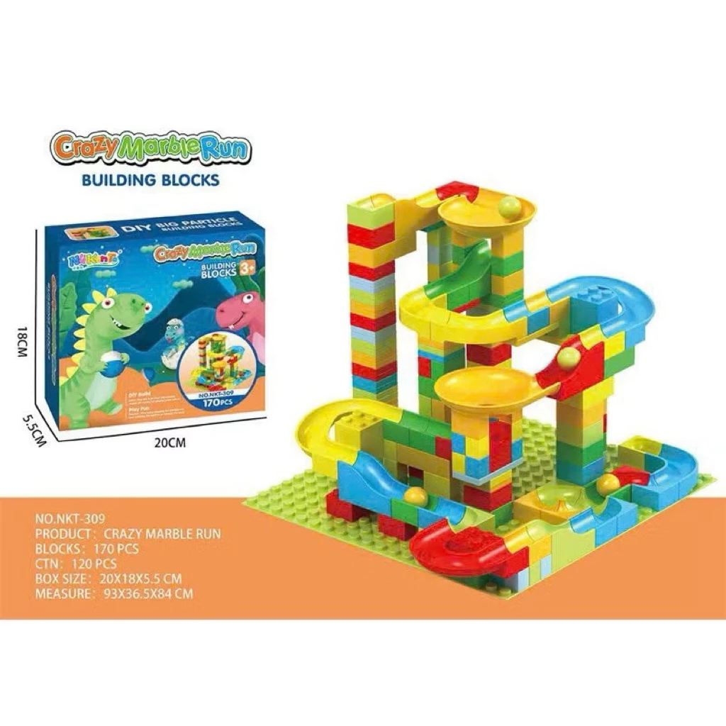 Đồ chơi - Đồ chơi xếp hình lắp ráp cầu trượt bi 170 chi tiết cho bé (Kiện 120 cái) 2