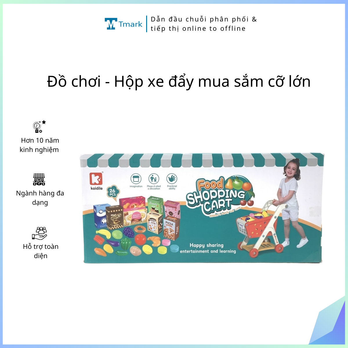 Đồ chơi, Giỏ hàng siêu thị K199A/K198A/K192A- 6 bằng nhựa, hiệu R/KAIDILE, cho trẻ em từ 3 tuổi trở lên, không dùng pin. Mới 100%.