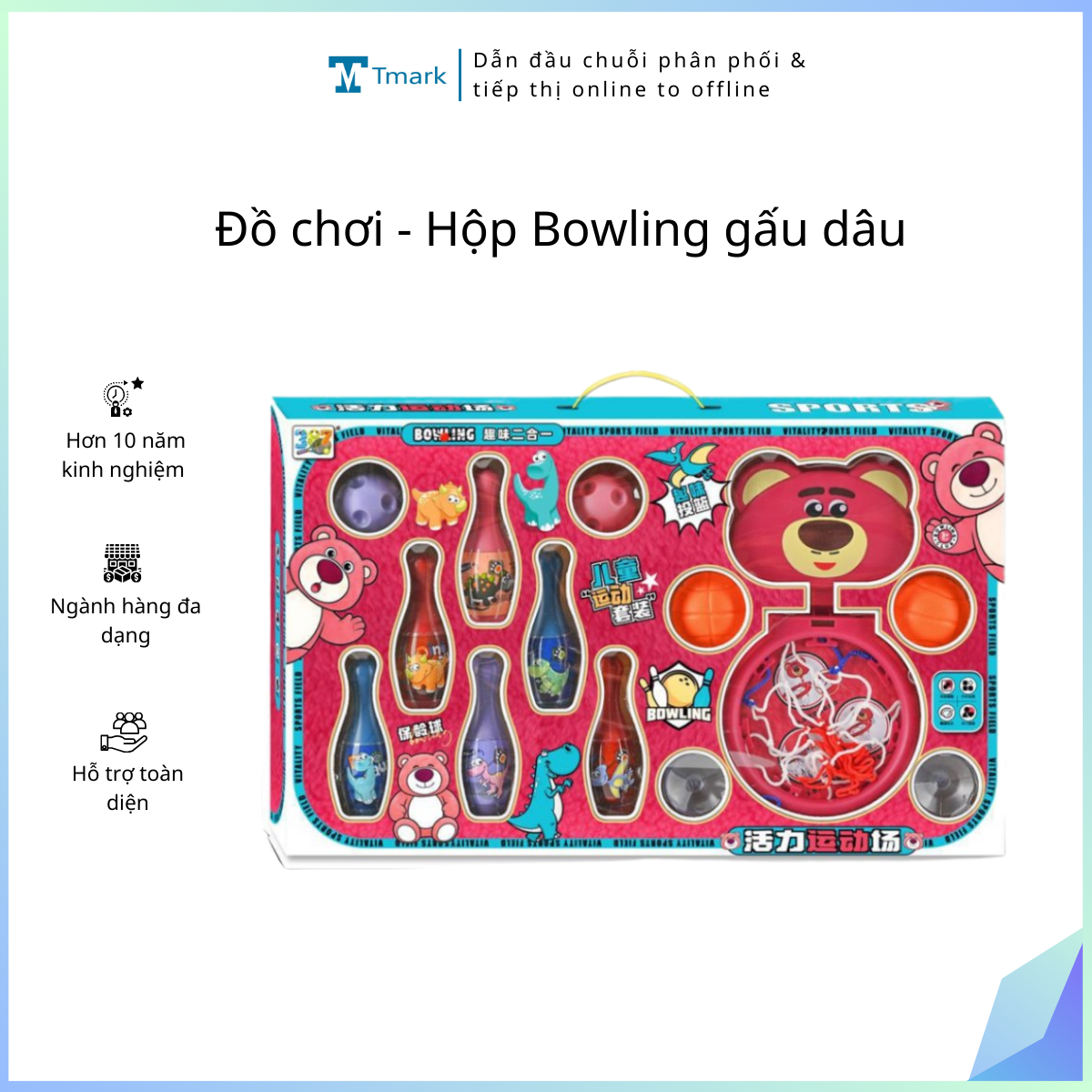 Đồ chơi - Hộp Bowling gấu dâu ( Kiện 48 hộp)