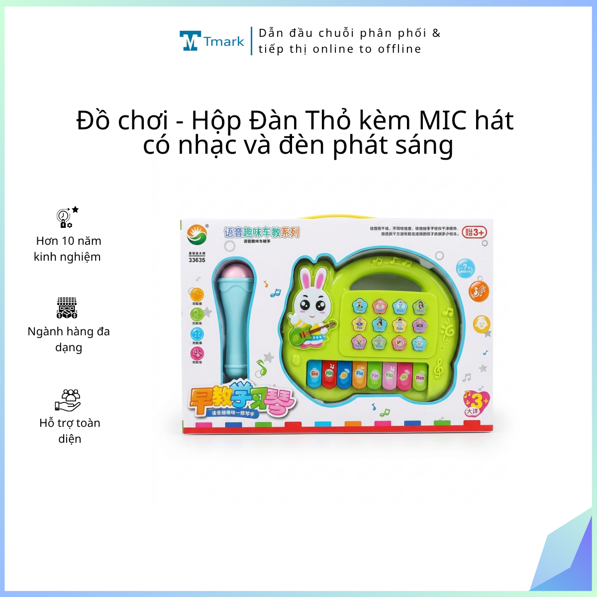 Đồ chơi - Hộp Đàn Thỏ kèm MIC hát, có nhạc và đèn phát sáng (Kiện 60 cái)