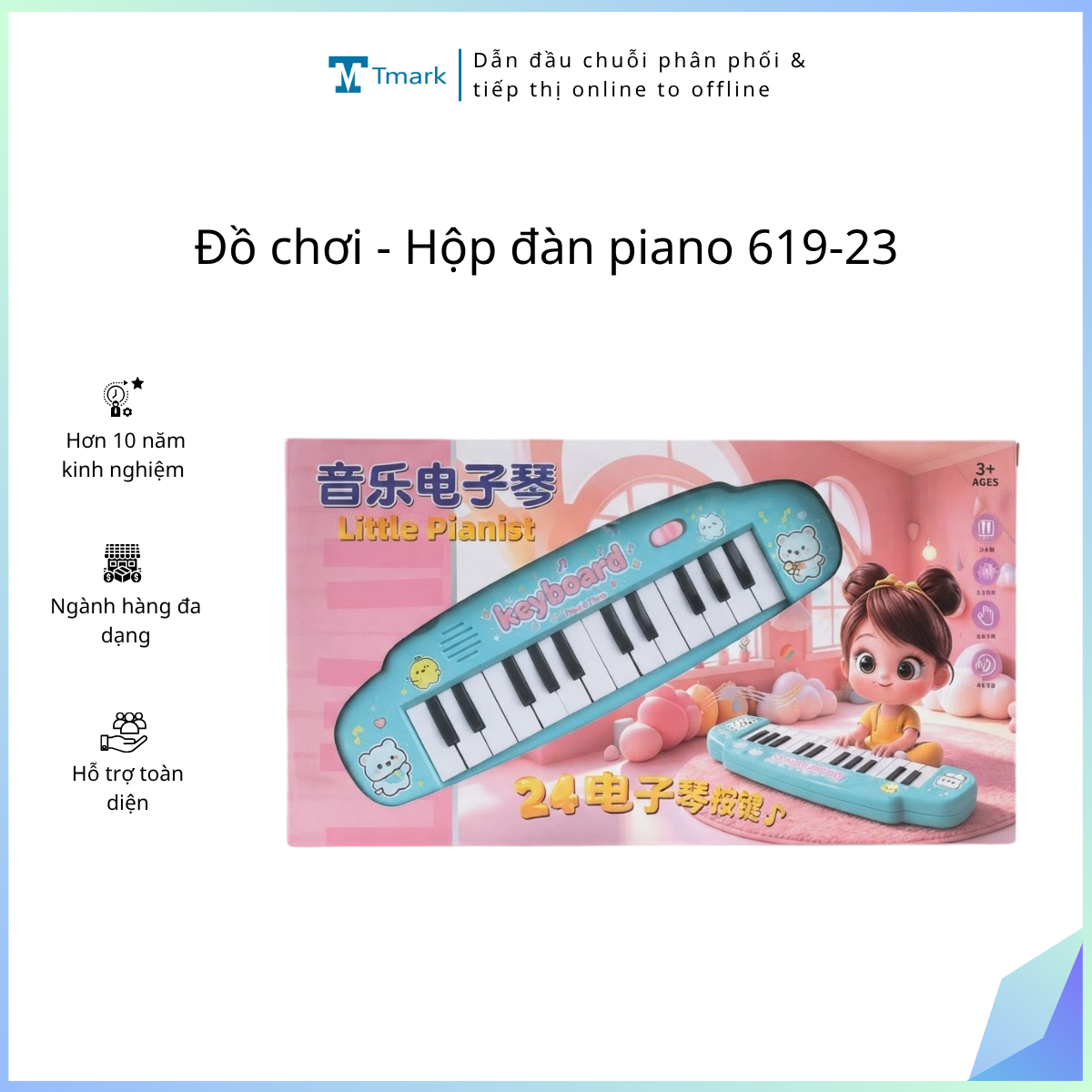 Đồ chơi - Hộp đàn piano 619-23 (Kiện 60 cái)