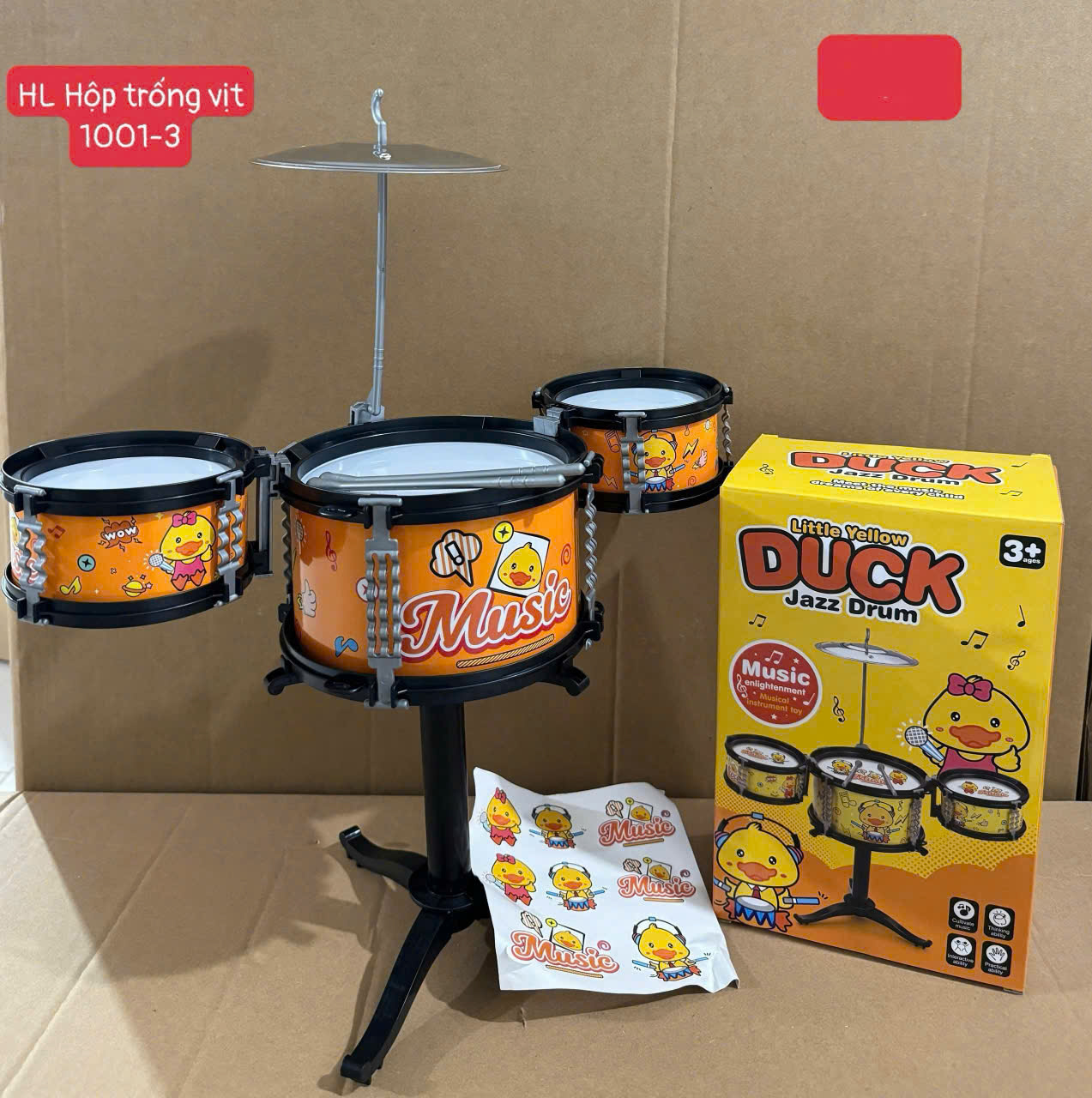 Đồ chơi trẻ em bằng nhựa:bộ trống (3 chi tiết), không dùng pin, KT(24*11)cm+/-10%, mới 100% 2