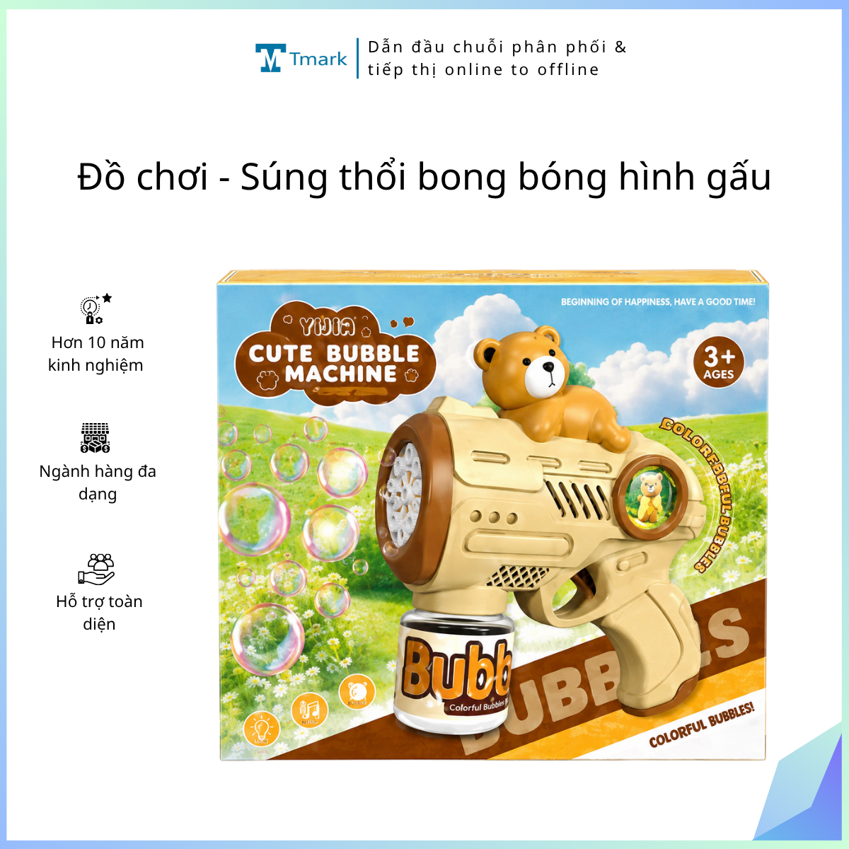 Đồ chơi - Súng thổi bong bóng hình gấu ( Thùng 72 cái)