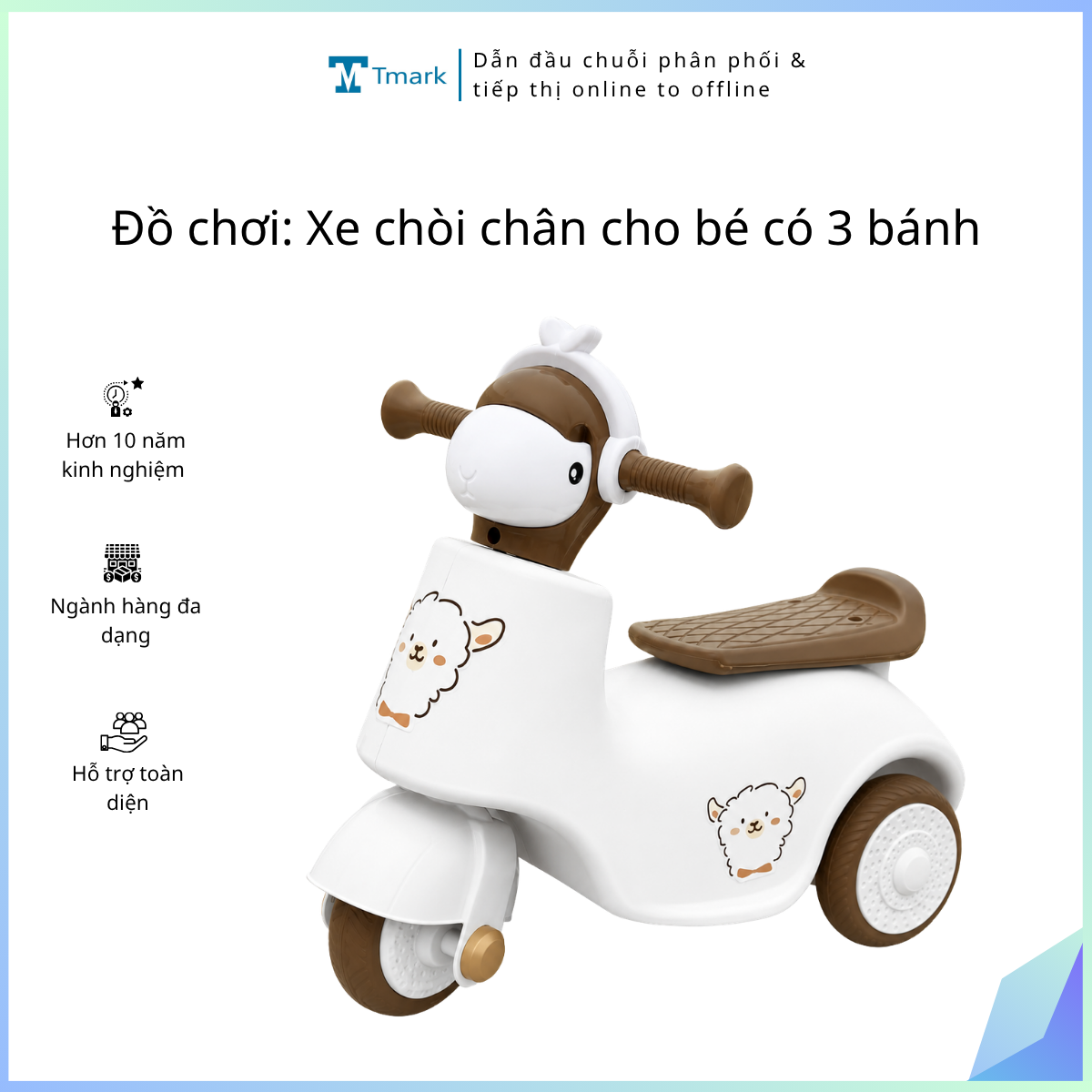 Đồ chơi: Xe chòi chân cho bé, có 3 bánh chất liệu: nhựa + sắt, có nhạc, dùng pin, chiều cao yên 34cm.Model: 916.KT(55*25*37)cm+/­10%.Mới 100%