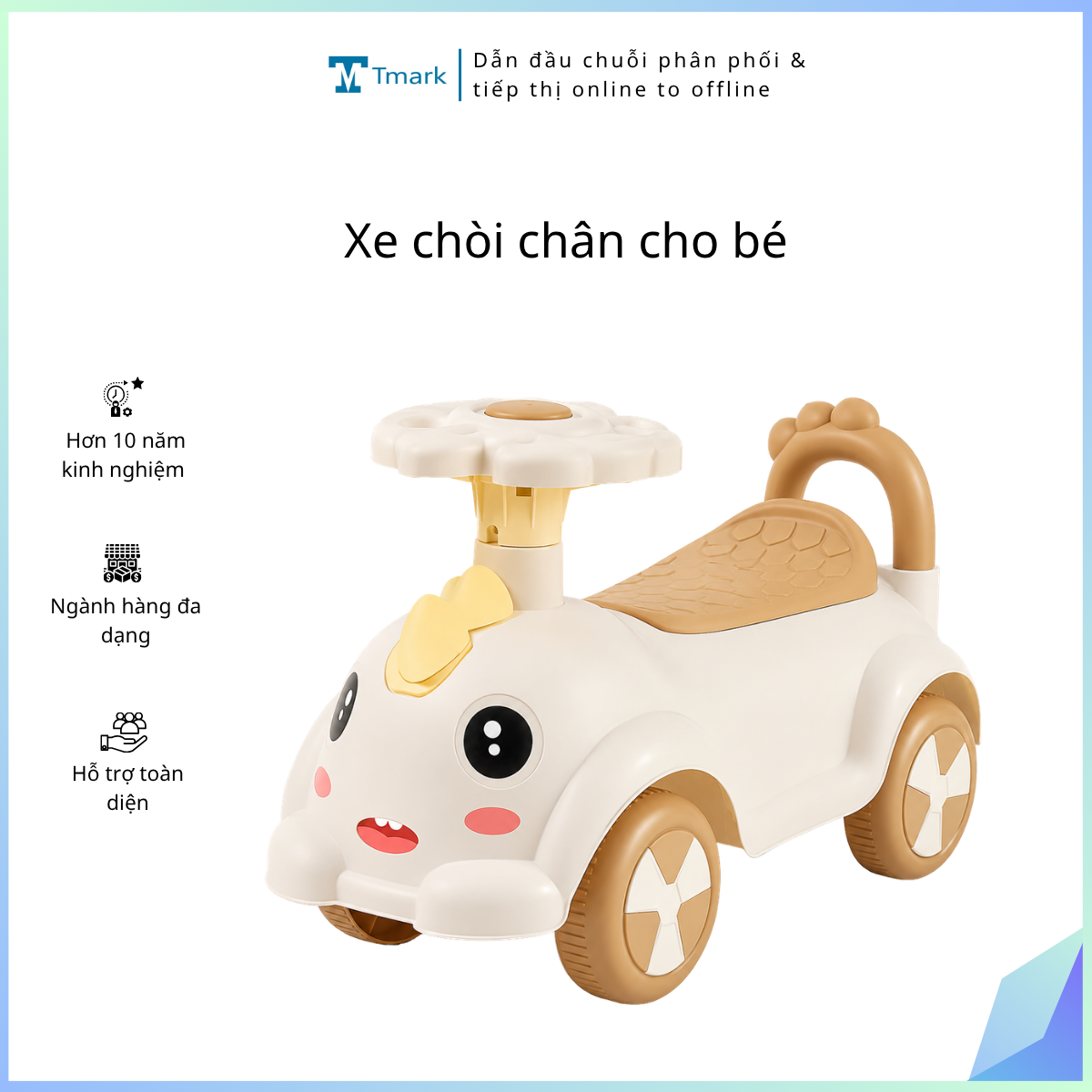 Đồ chơi: Xe chòi chân cho bé, có 4 bánh chất liệu: nhựa + sắt, có nhạc, dùng pin, chiều cao yên 34cm.
