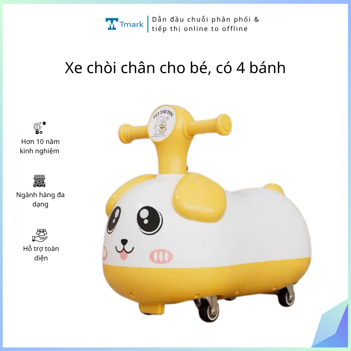 Đồ chơi: Xe chòi chân cho bé, có 4 bánh chất liệu: nhựa + sắt, có nhạc, dùng pin, chiều cao yên 34cm.Model: 8005. KT: (53- 73*28*36)cm+/-10%.Mới 100%