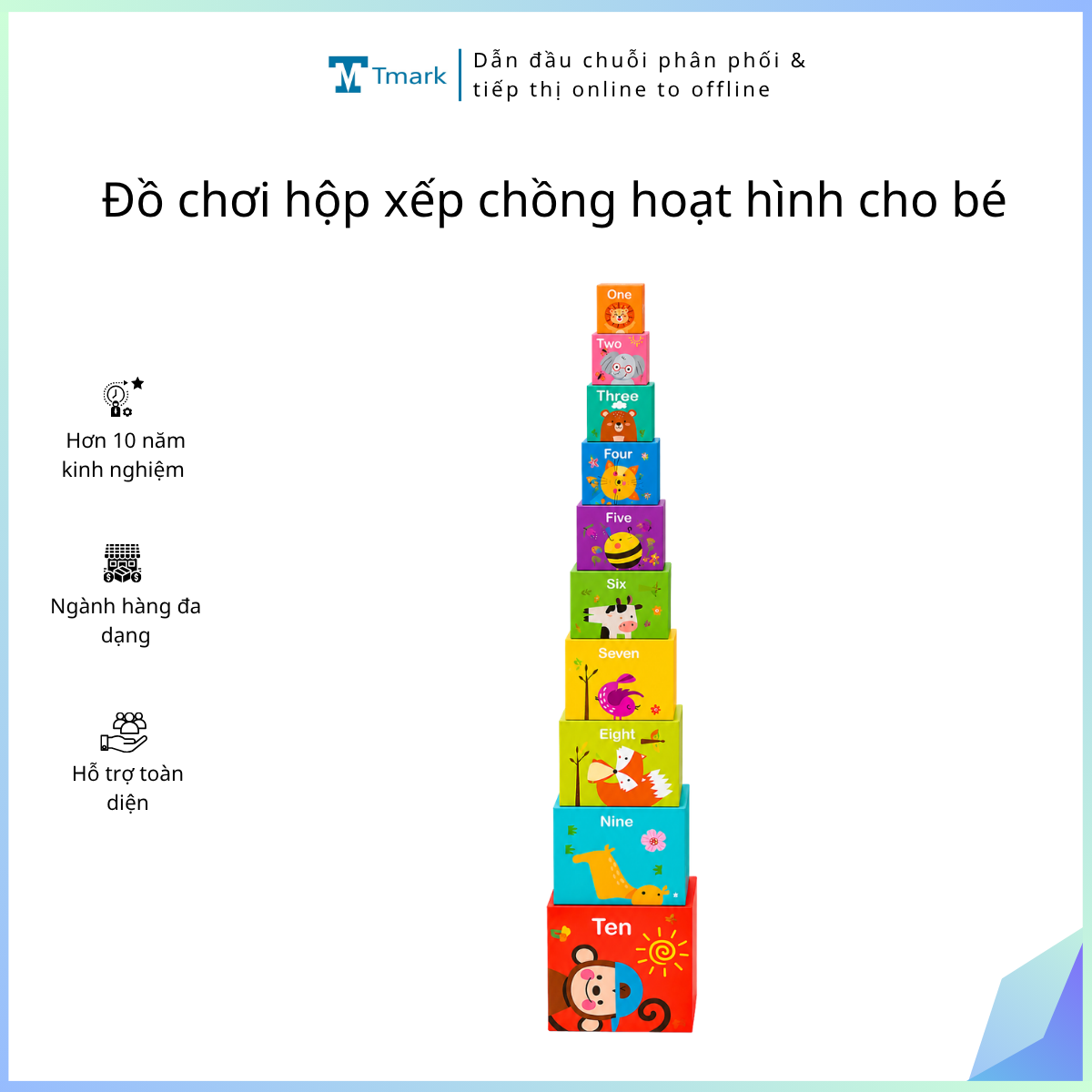 Đồ chơi hộp xếp chồng hoạt hình cho bé
