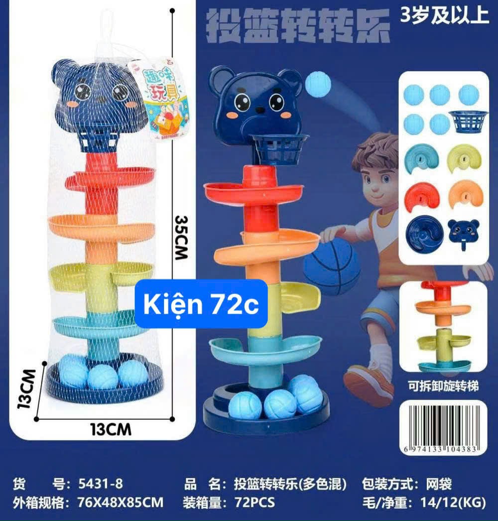 Đồ chơi tháp trượt bóng cho bé (kiện 72 cái)
