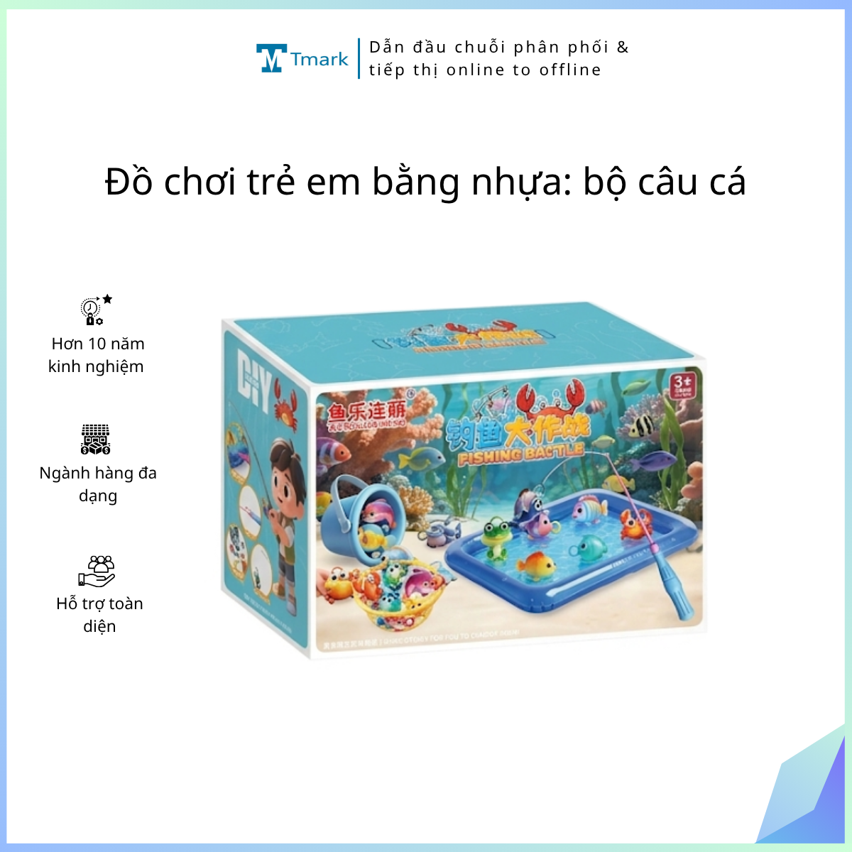 Đồ chơi trẻ em bằng nhựa: bộ câu cá (28 chi tiết) model: 8811, dùng pin, KT(18.9*14.5*27.6)cm+/-10%, mới 100%