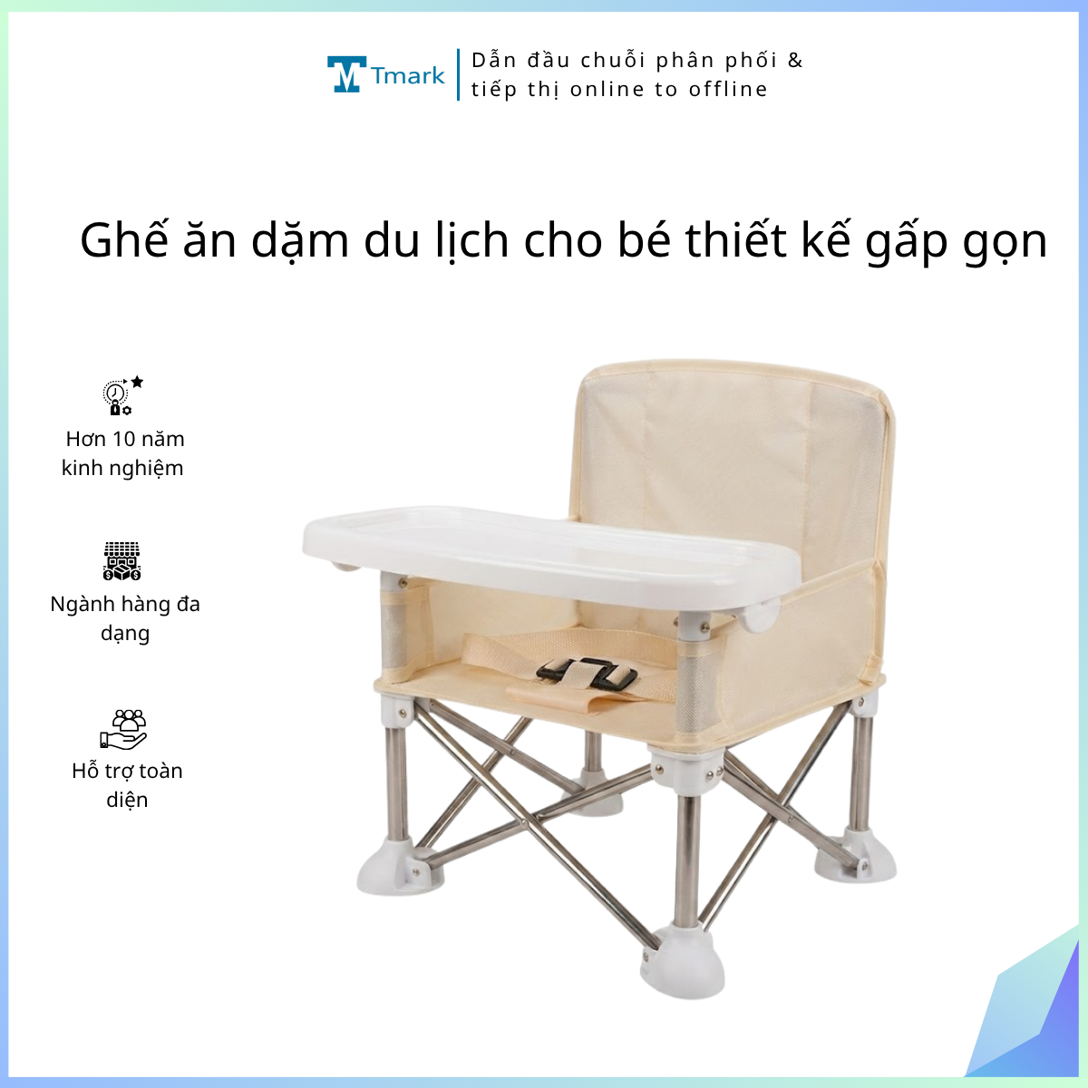 Ghế ăn dặm du lịch cho bé thiết kế gấp gọn (Kiện 15 cái)
