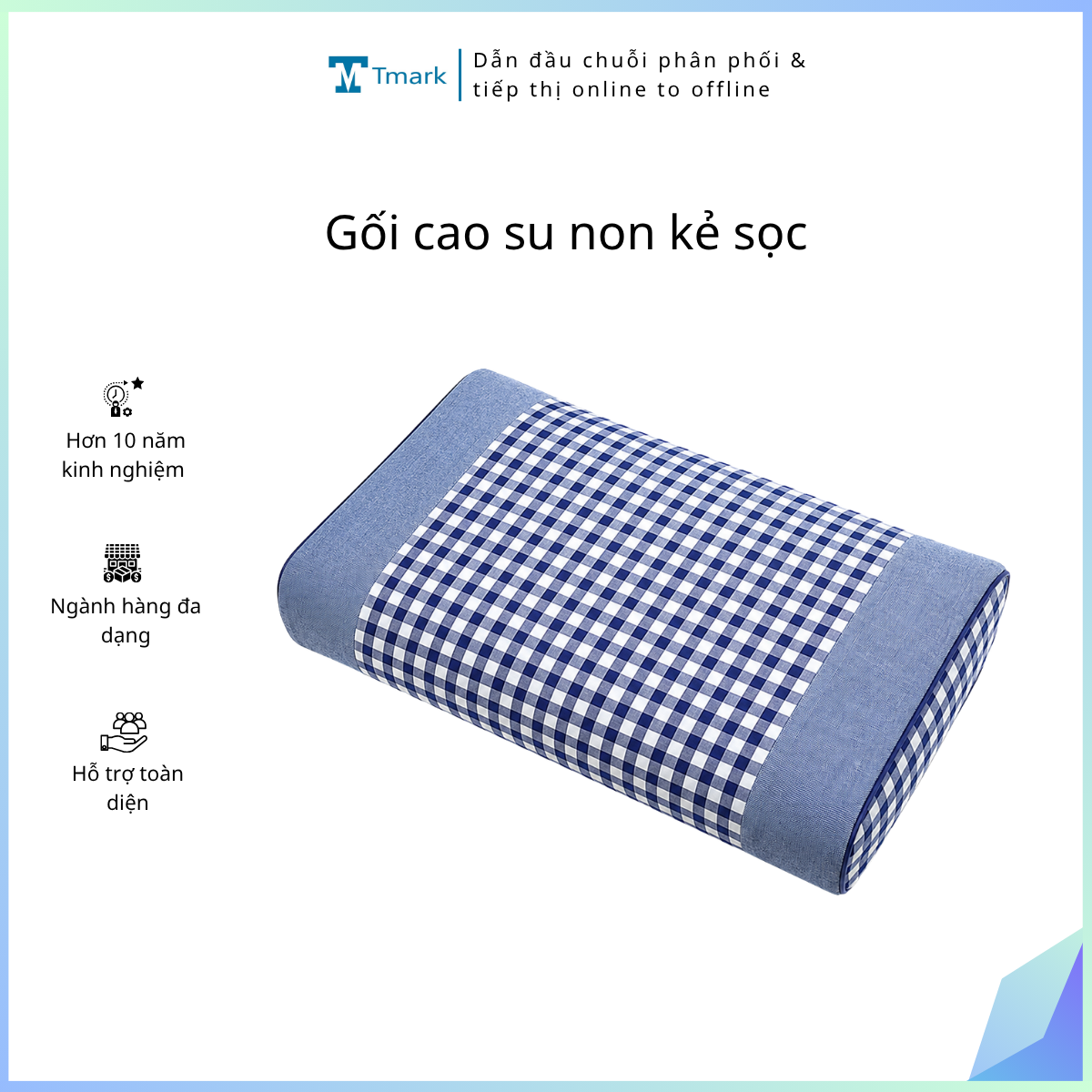 Gối cao su non kẻ sọc