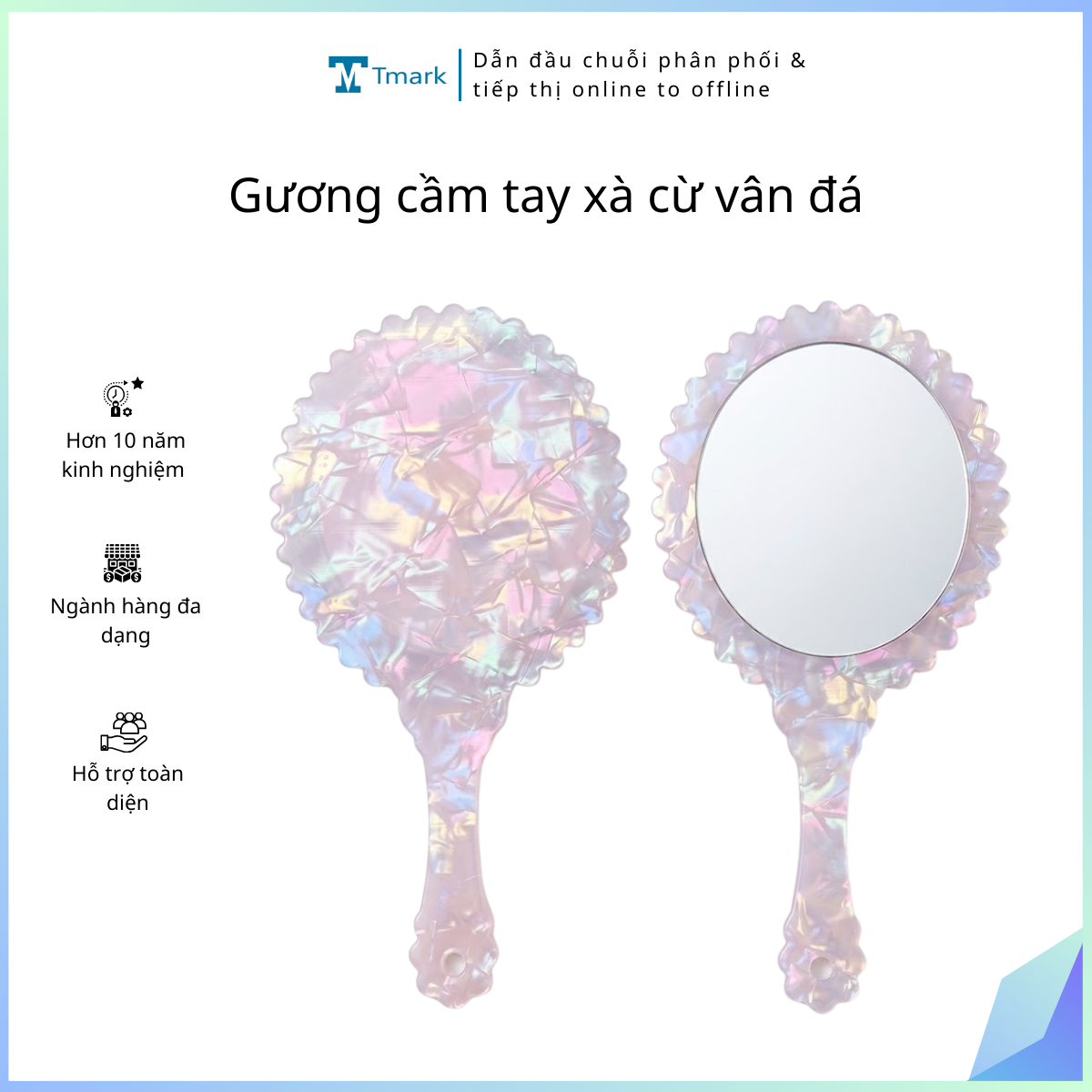 Gương cầm tay vuông 2 mặt (lố 10 cái) 3