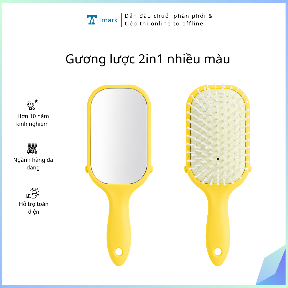 Gương lược 2in1 nhiều màu (kiện 500 cái)