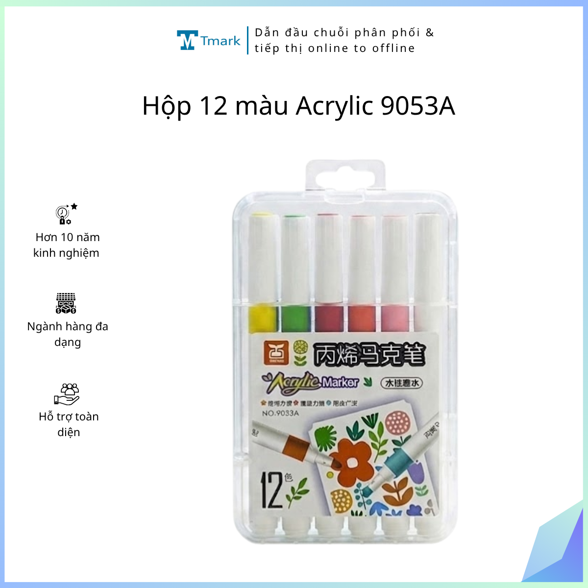 Hộp 12 màu Acrylic 9053A (Kiện 108 hộp)