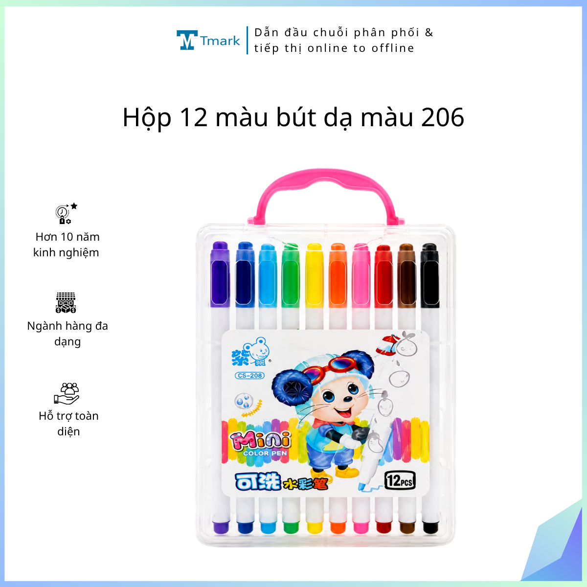 Hộp 12 màu bút dạ màu 206 (kiện 160 hộp)